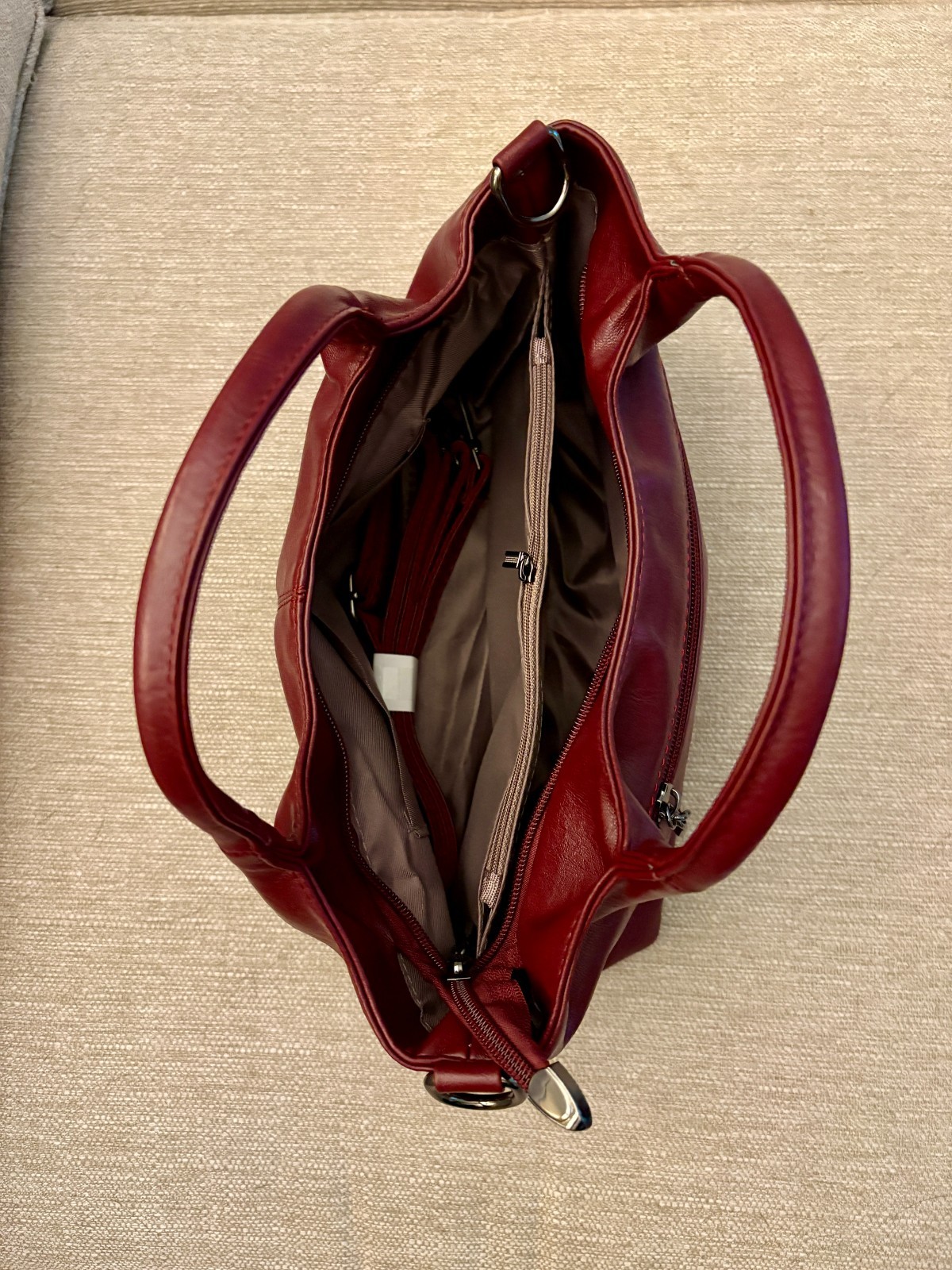 NWOT Vintage Burgundy Leather Satchel