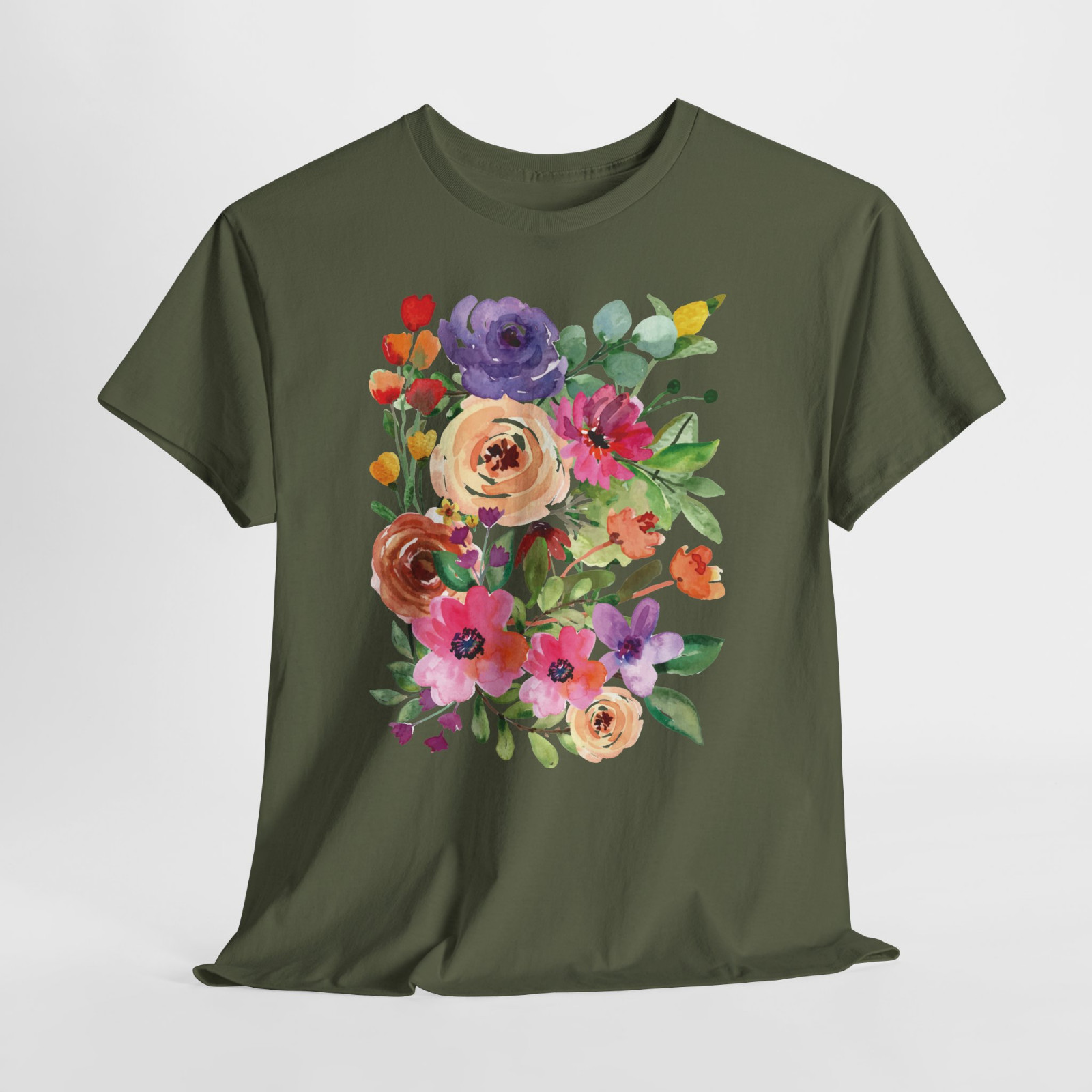 Rose Floral Bouquet Beautiful Pink Graphic T Shirt Tee Top S-XL Plus 2X 3X 4X 5X