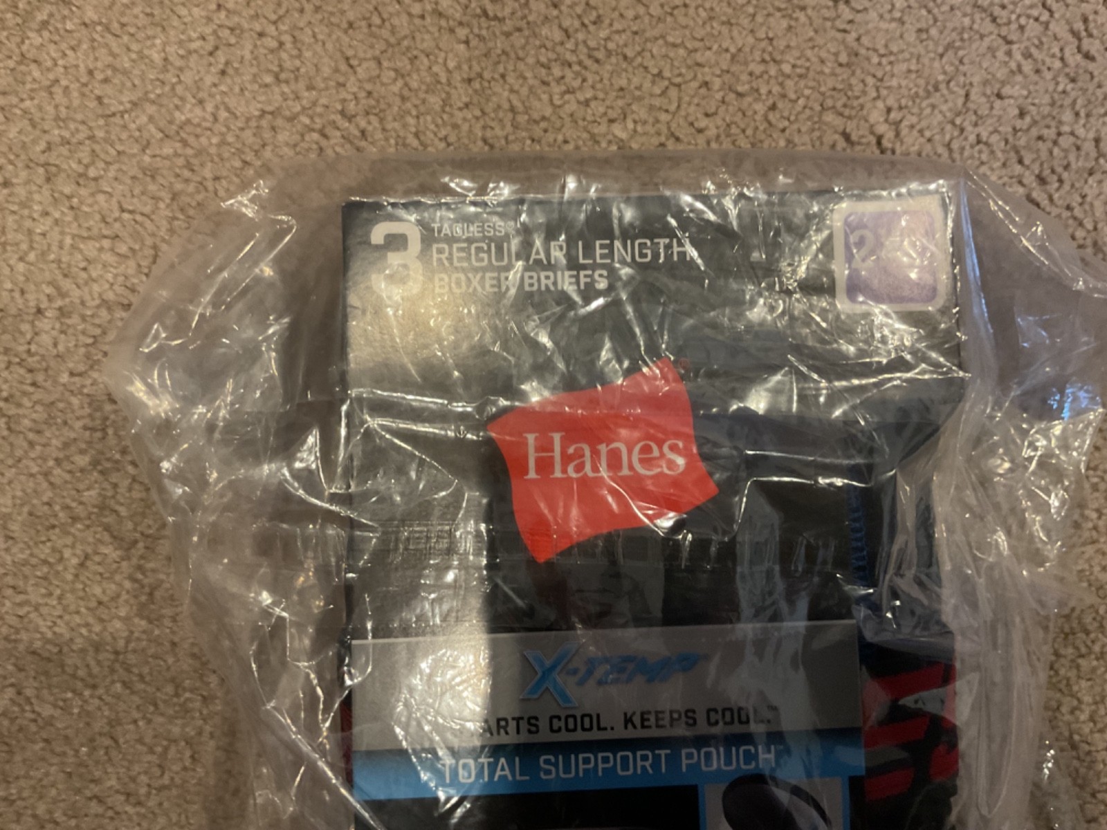 3 pack Hanes X-Temp Tagless Men’s Boxer Briefs – Multicolored 2XL