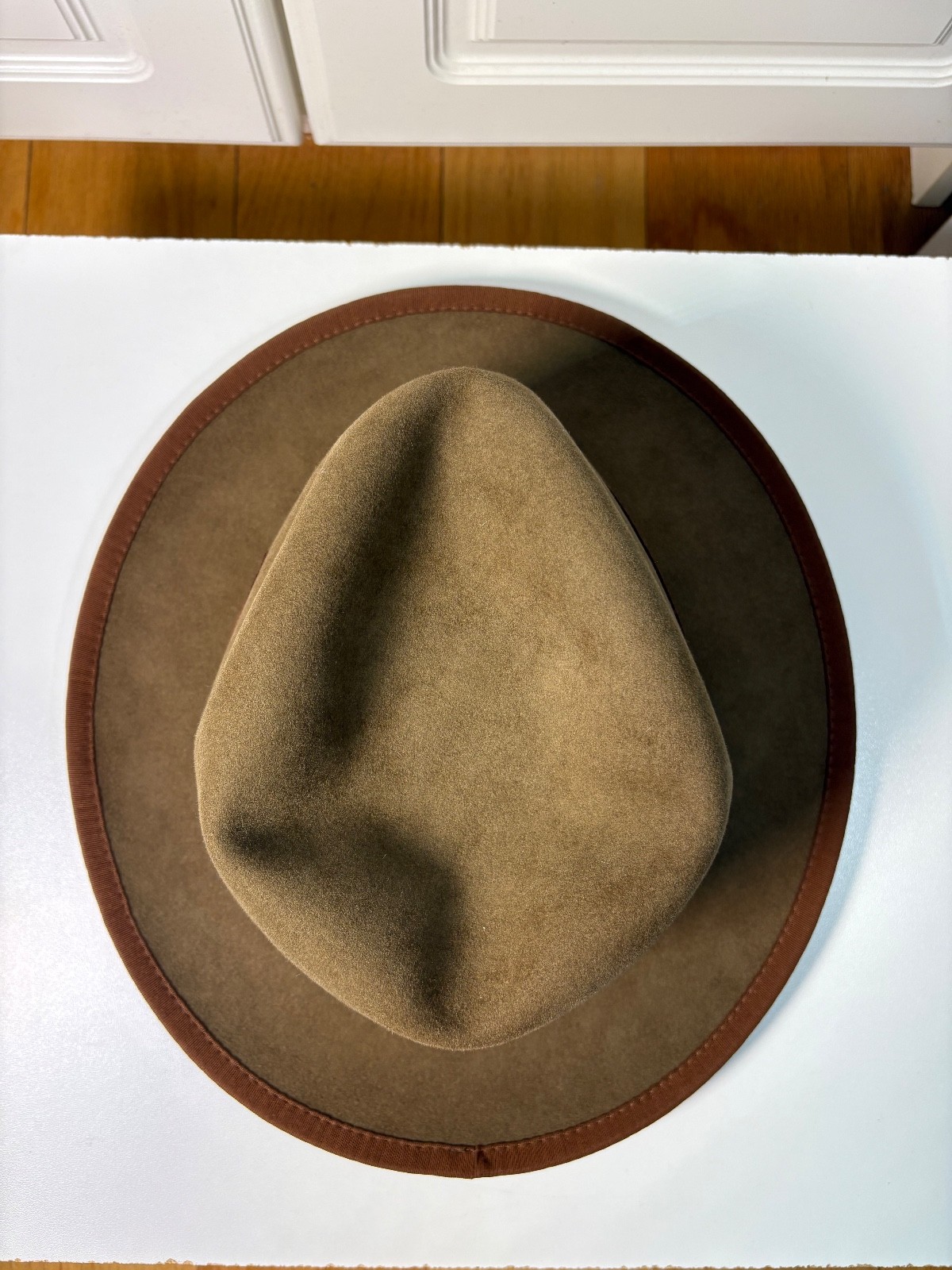 Gannon Hat Co Fedora, Whiskey, 7 1/4, Stetson, Pure Beaver Whippet Vintage Style