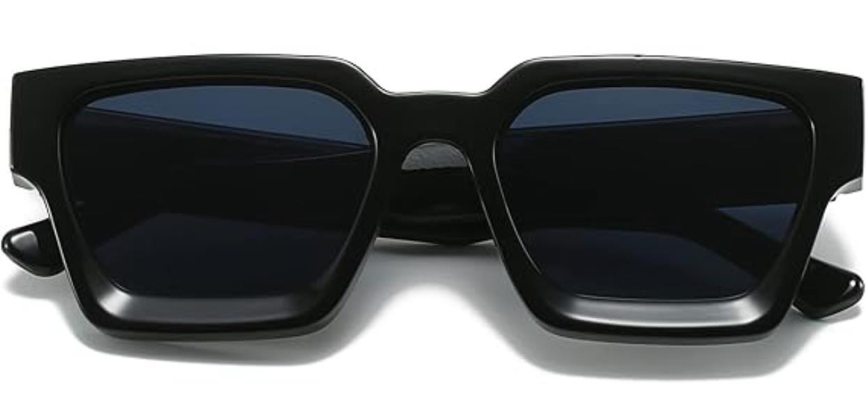 Men Classic Retro Hardcore Hip Hop Rapper SUNGLASSES Thick Black Frame Dark Lens