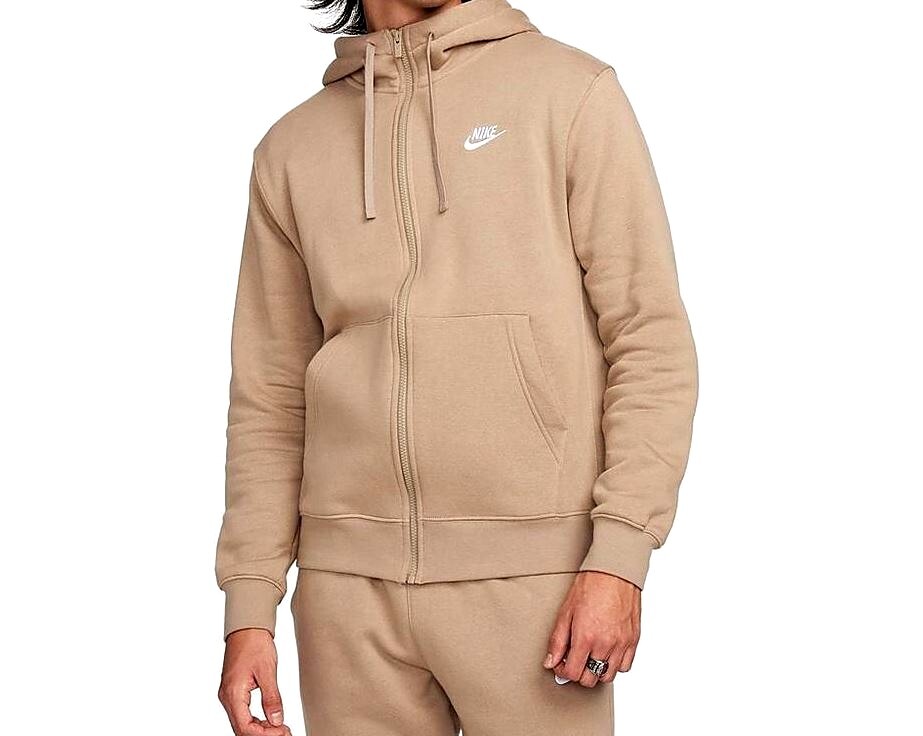 *NEW* Men NIKE CLUB FLEECE FULL-ZIP HOODIE KHAKI (BV2645 247) 👍, Sz SM – 2XL