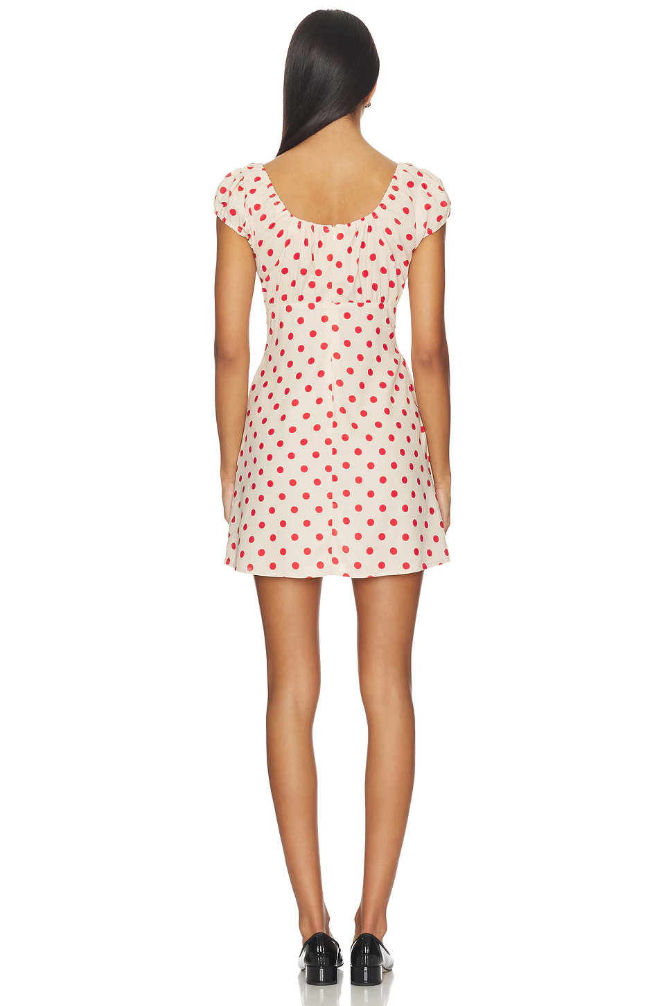 NWT’s LISA SAYS GAH THE SUZY DRESS Polka Dot Beige/Red Mini Designer SZ XS