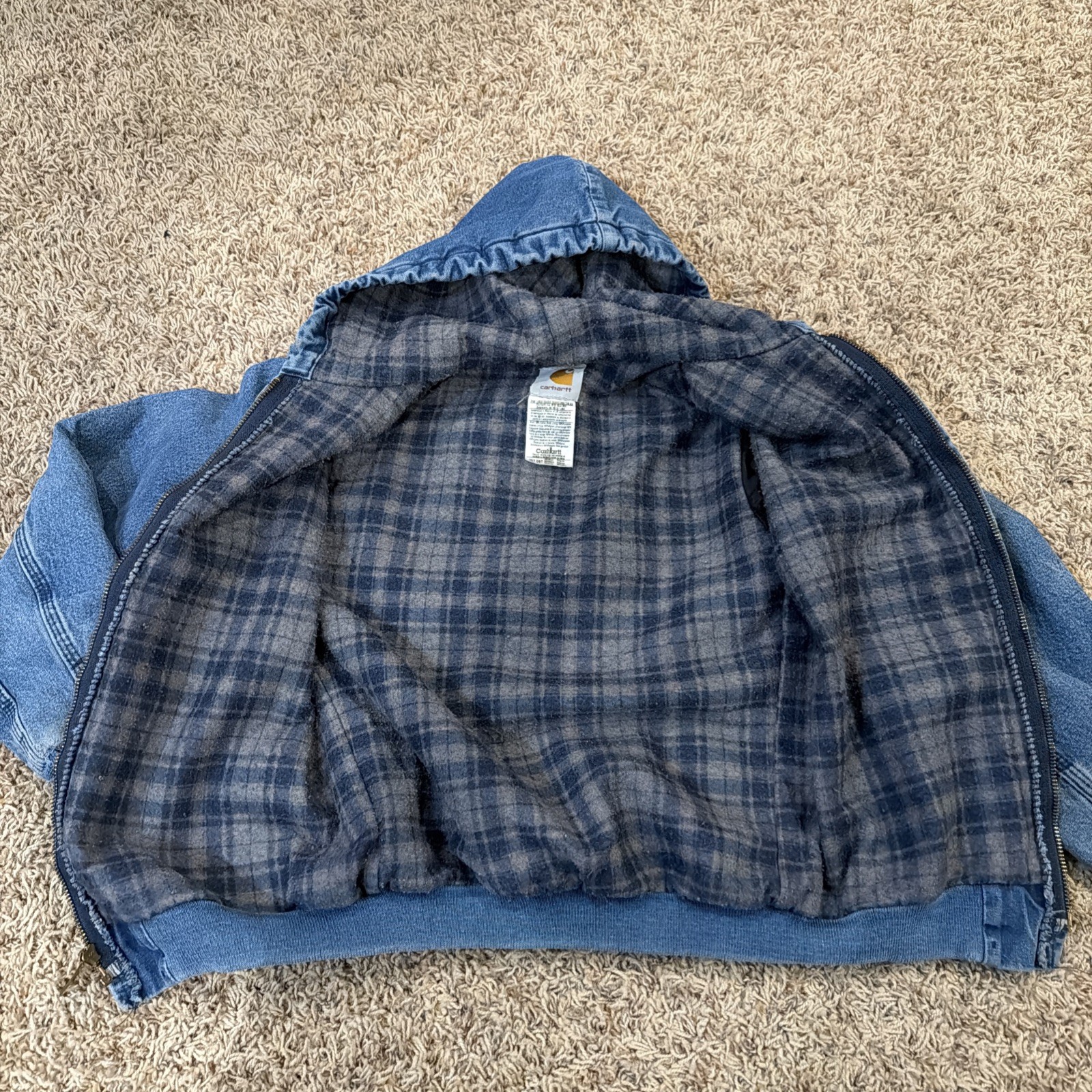 Vintage Carhartt Y07 DST Denim Work Jacket Youth Size M