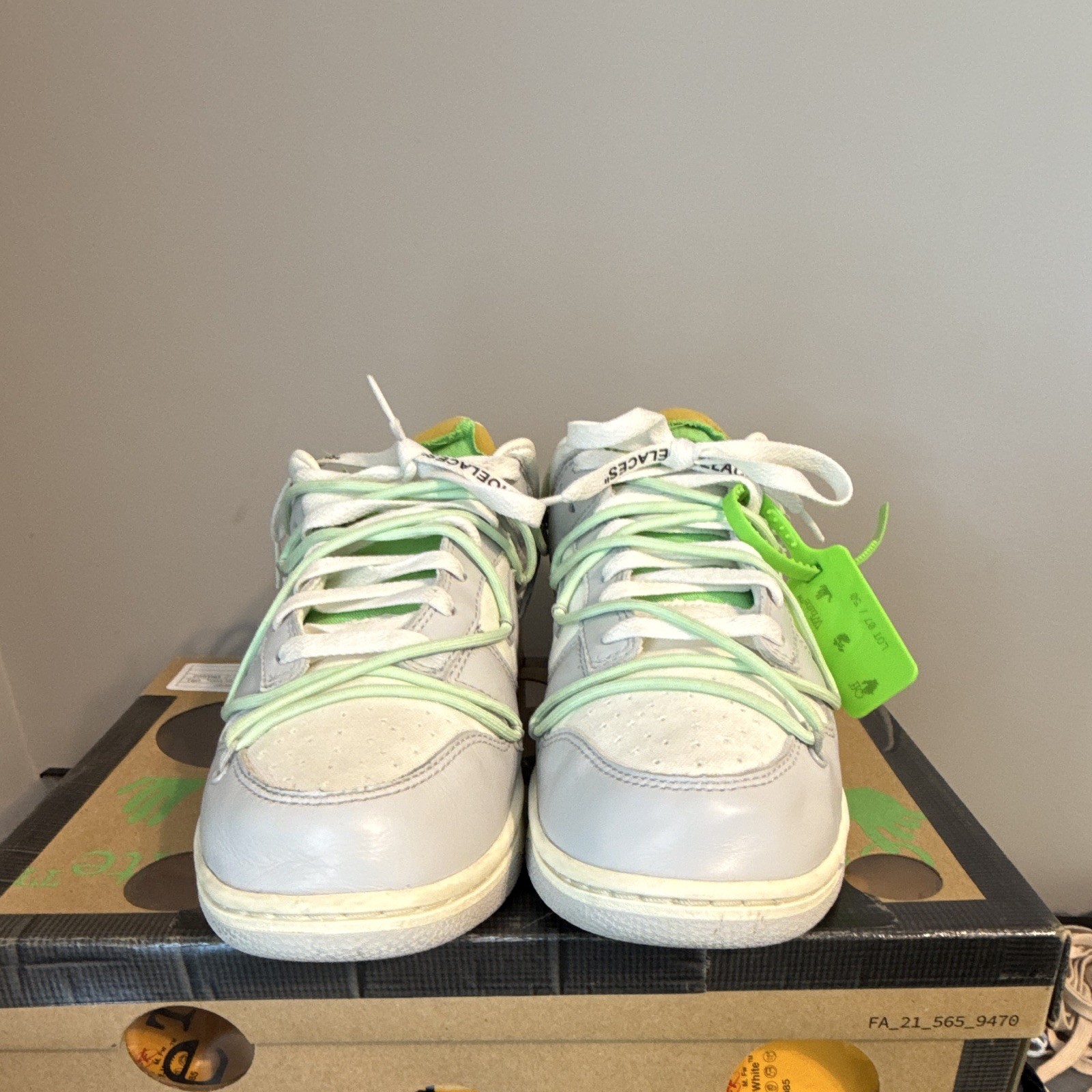 Nike Dunk Low Off-White White/Green Lot 07 of 50