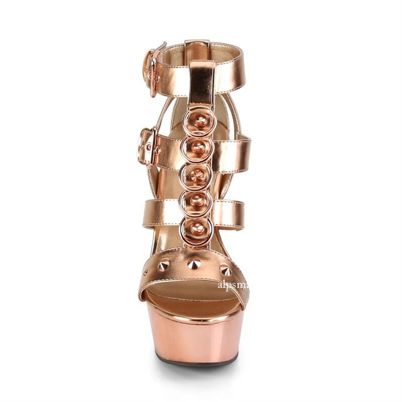12cm Womens Summer Sandals Platform Buckle High Heels Pumps Stilettos Shoes New