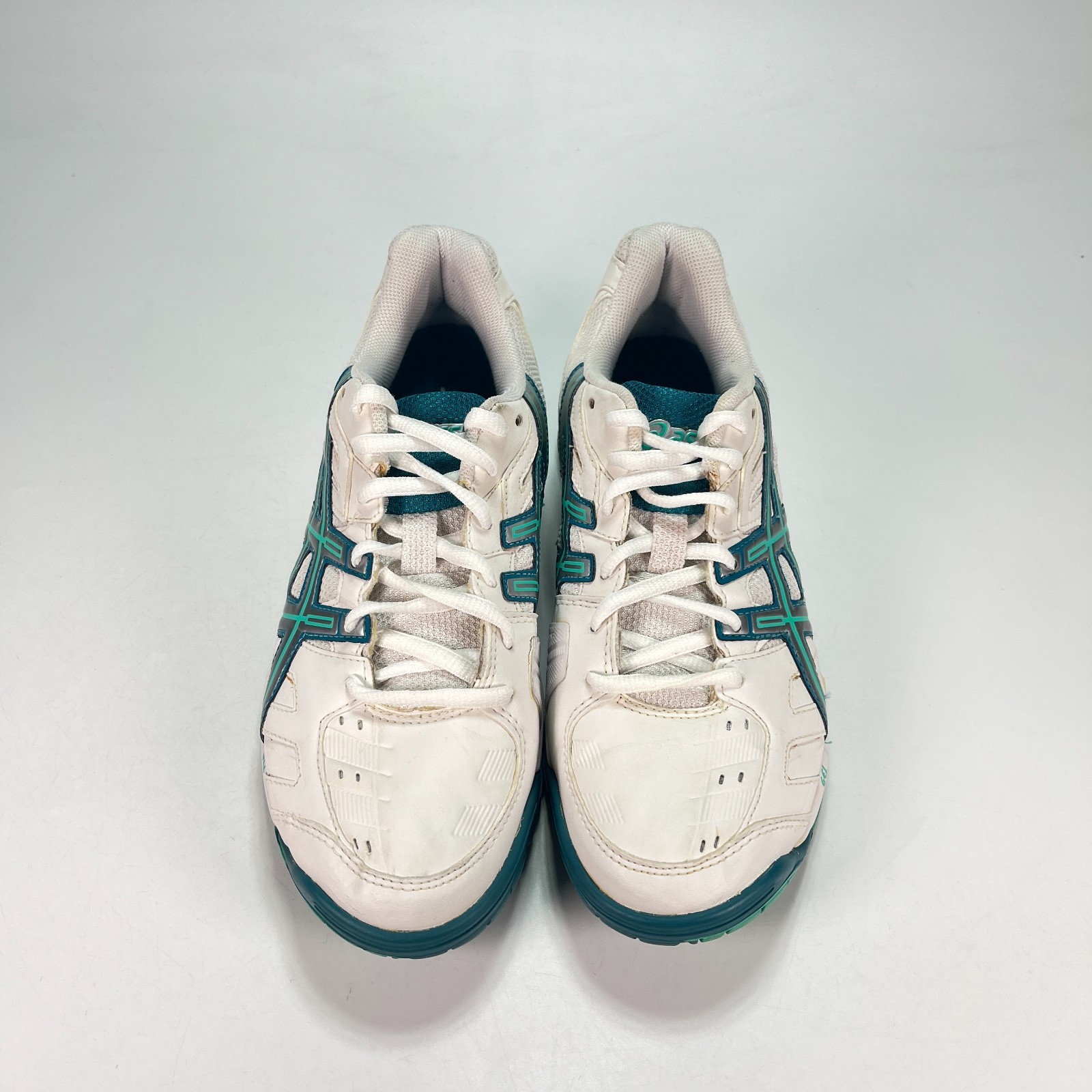 ASICS GEL-GAME White Teal Silver Athletic Lace Tennis Shoes E356Y Women’s Size 8