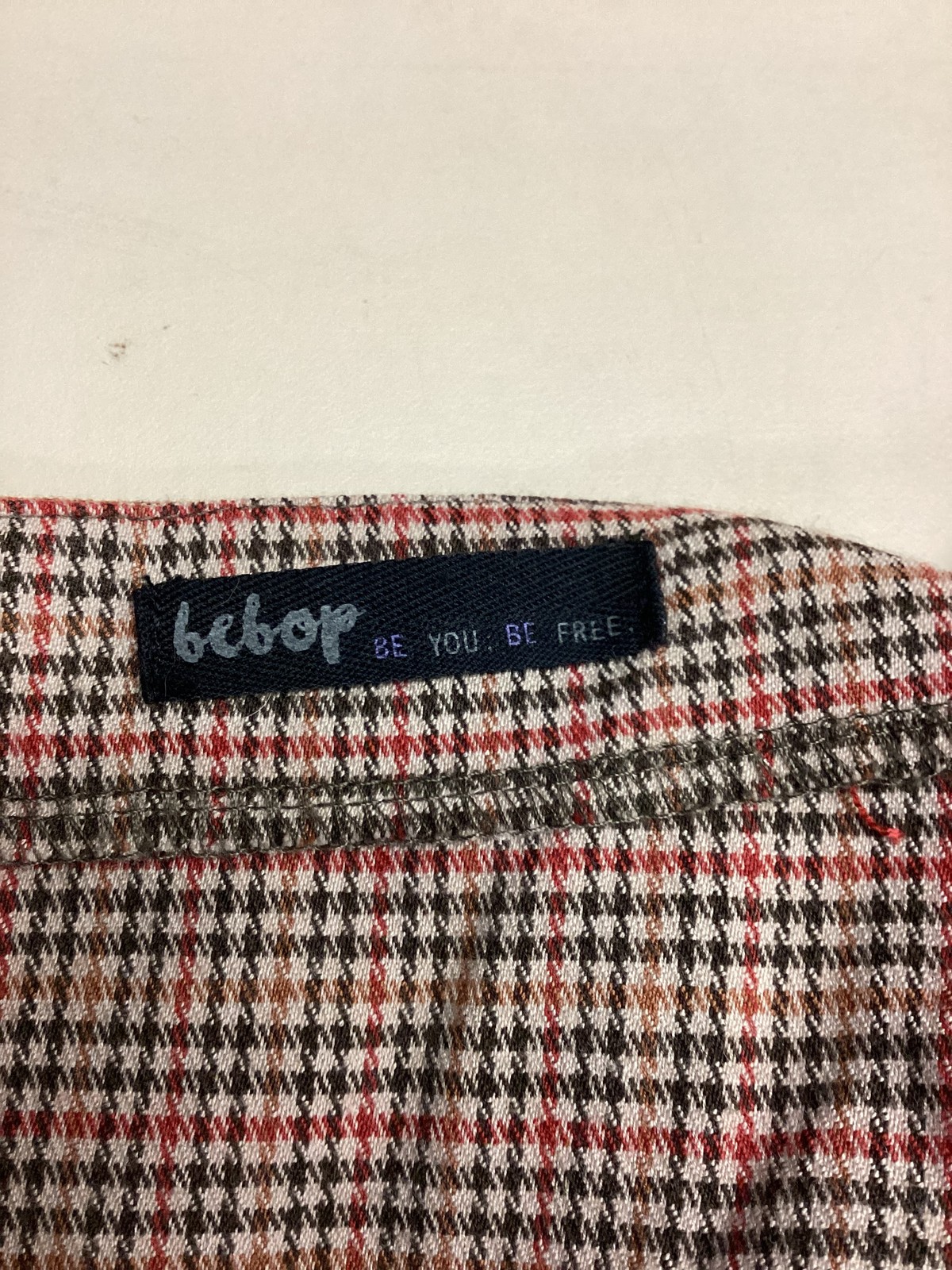 Bebop Jumpsuit Womens Large Plaid Wide Leg Pockets Button Strap Zip Back
