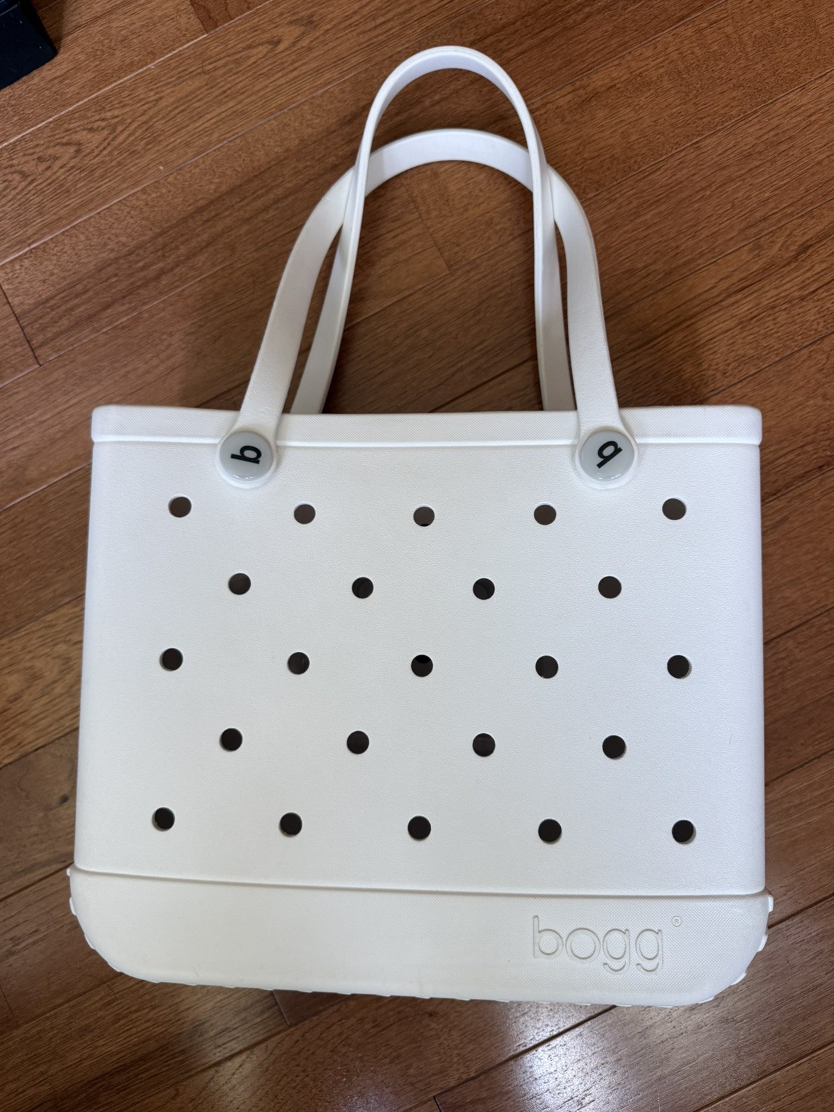 Bogg Bag Baby EVA rubber Tote White Washable Beach Bag with Handles