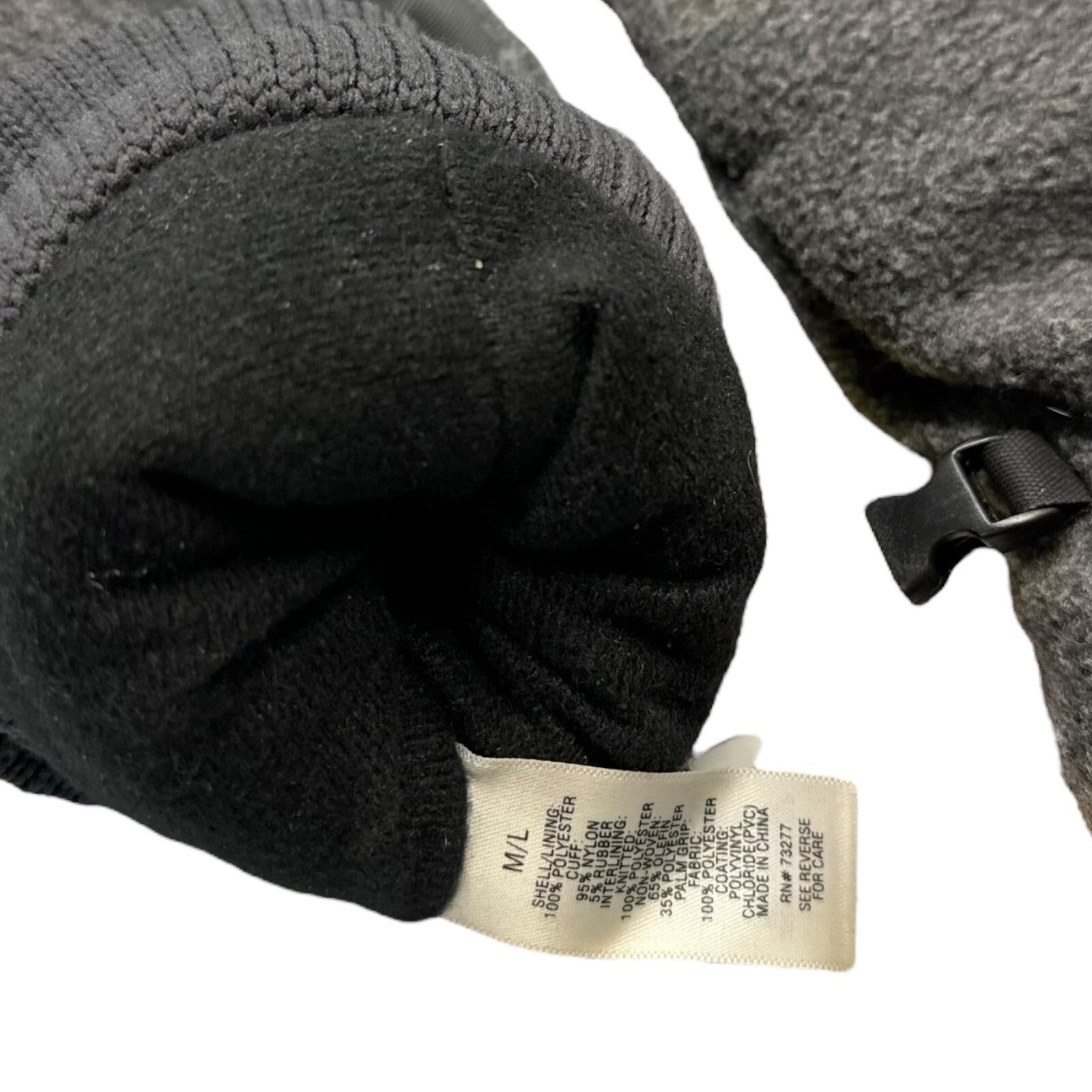 Thinsulate 40 Gram Men M/L Gray Fleece Wrist Glove Winter Non Slip Palm Grip