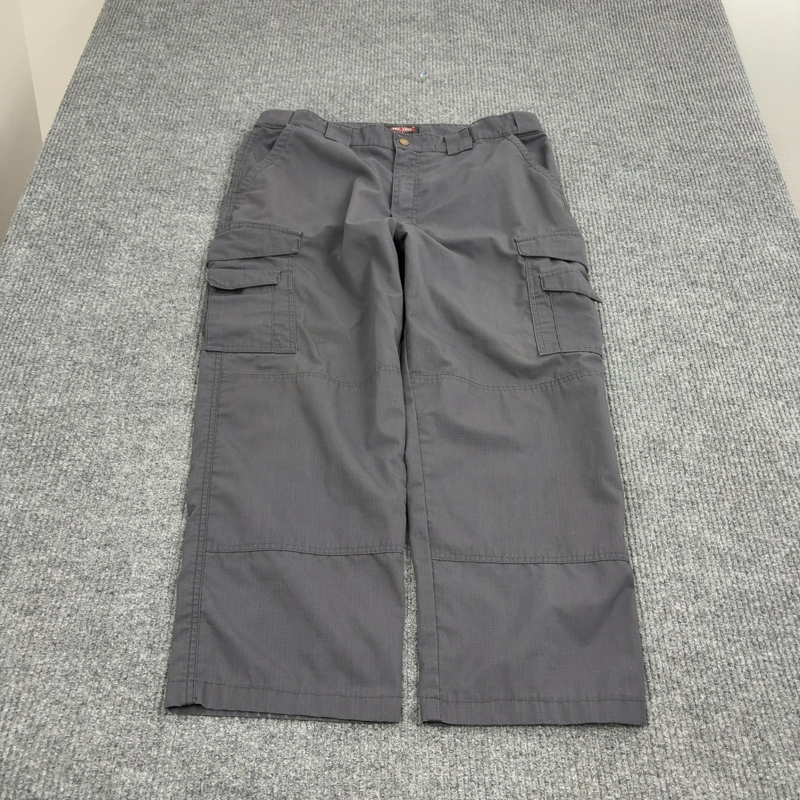 Tru Spec Cargo Pants Mens 38 Grey Poly Cotton Ripstop Tactical Shorts Style