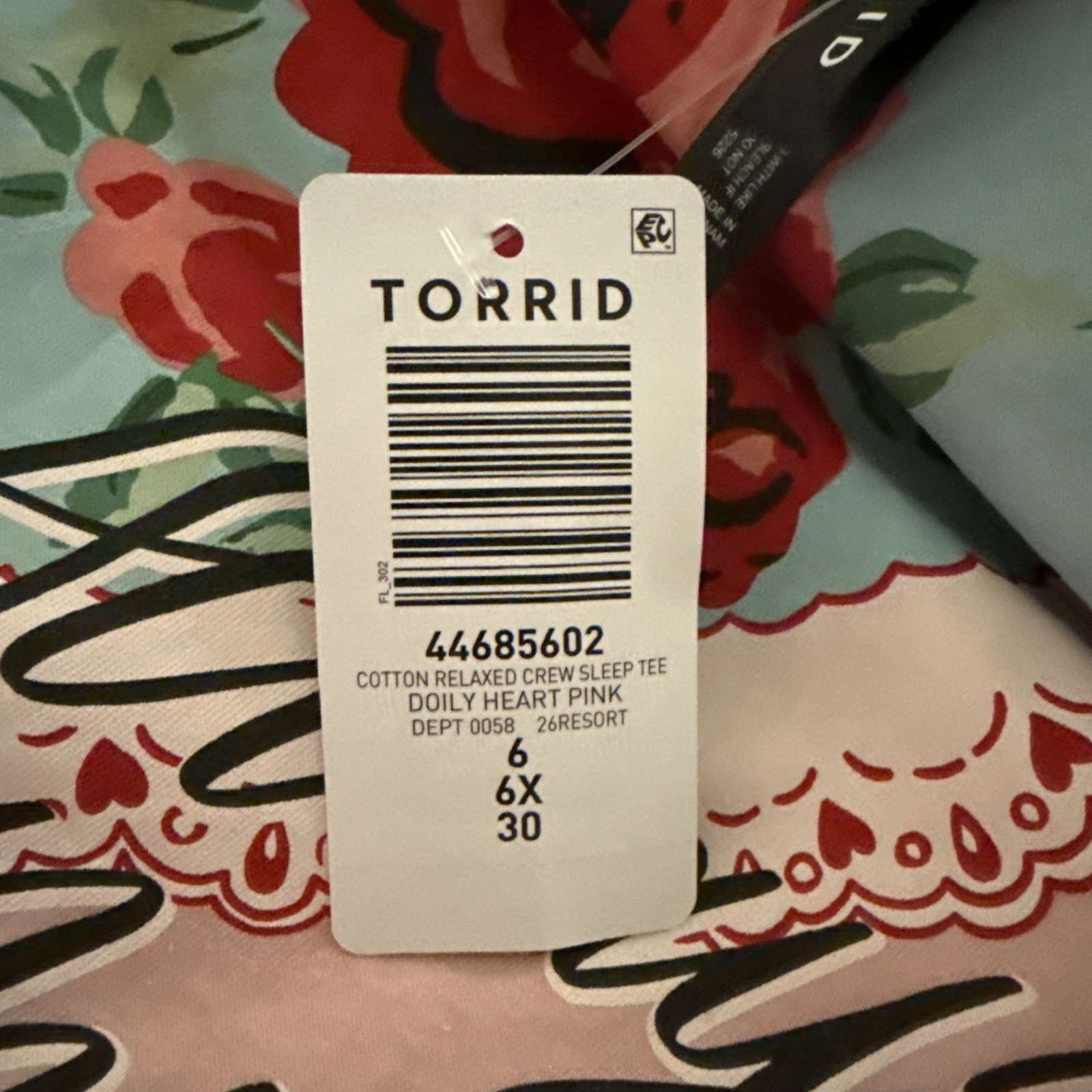 TORRID TEE SHIRT COTTON SHORT SLEEVE TEE 6 6X 6XL 30 NEW