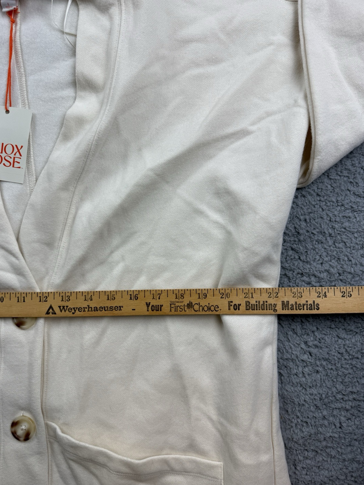 Knox Rose Women’s Size Large Long Sleeve Fleece Jacket White Sand