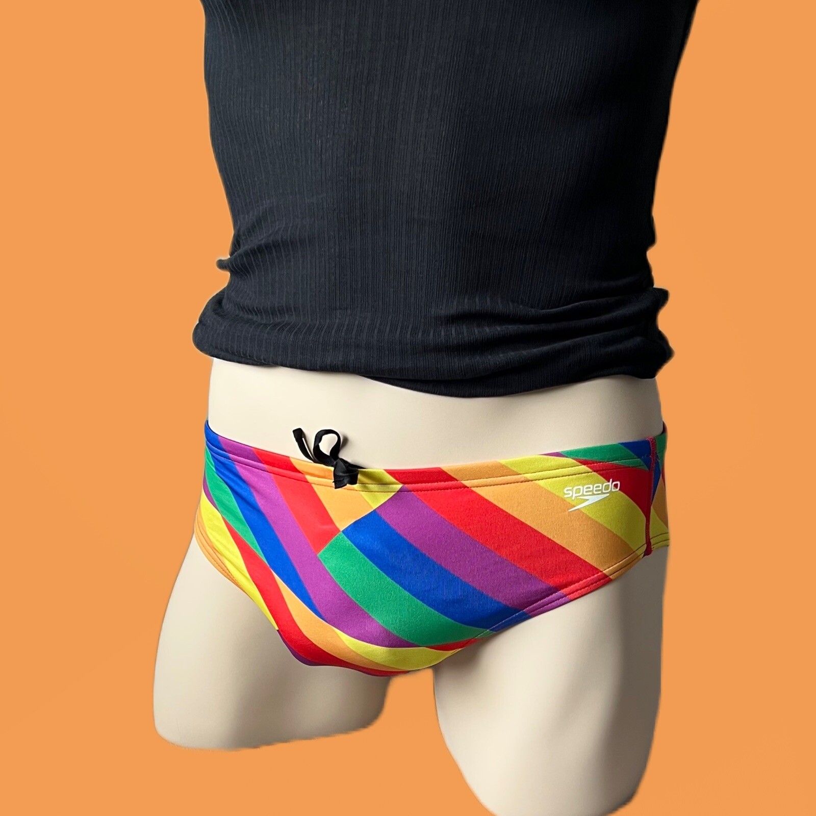 Speedo Men Rainbow sliced square Pride swim Brief Swimwear 28 30 32 34 36 38
