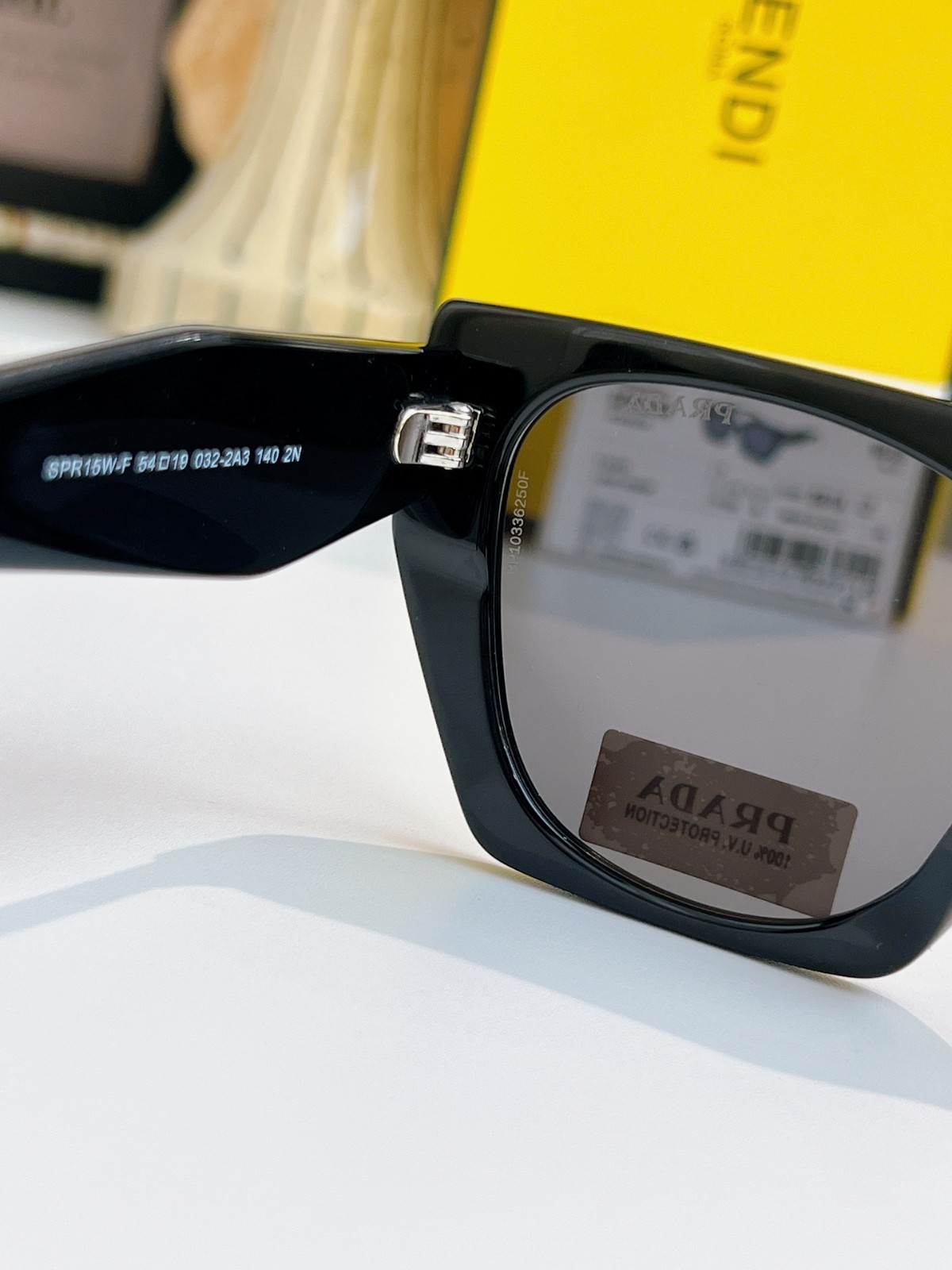 Prada PR 15WS Sunglasses Authentic Unisex Black Oversized Square UV400 w/ Box