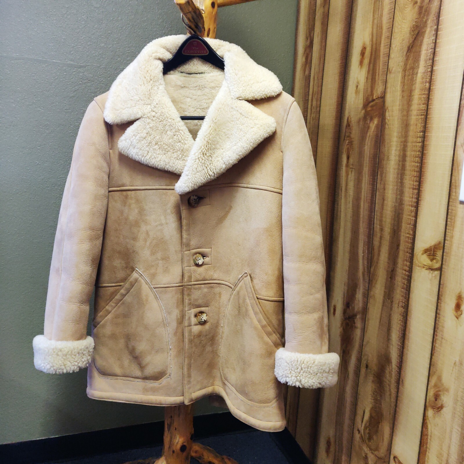 Vintage Shearling Leather Coat by Arthur Norgaard of Birch Creek Custom Made (M)