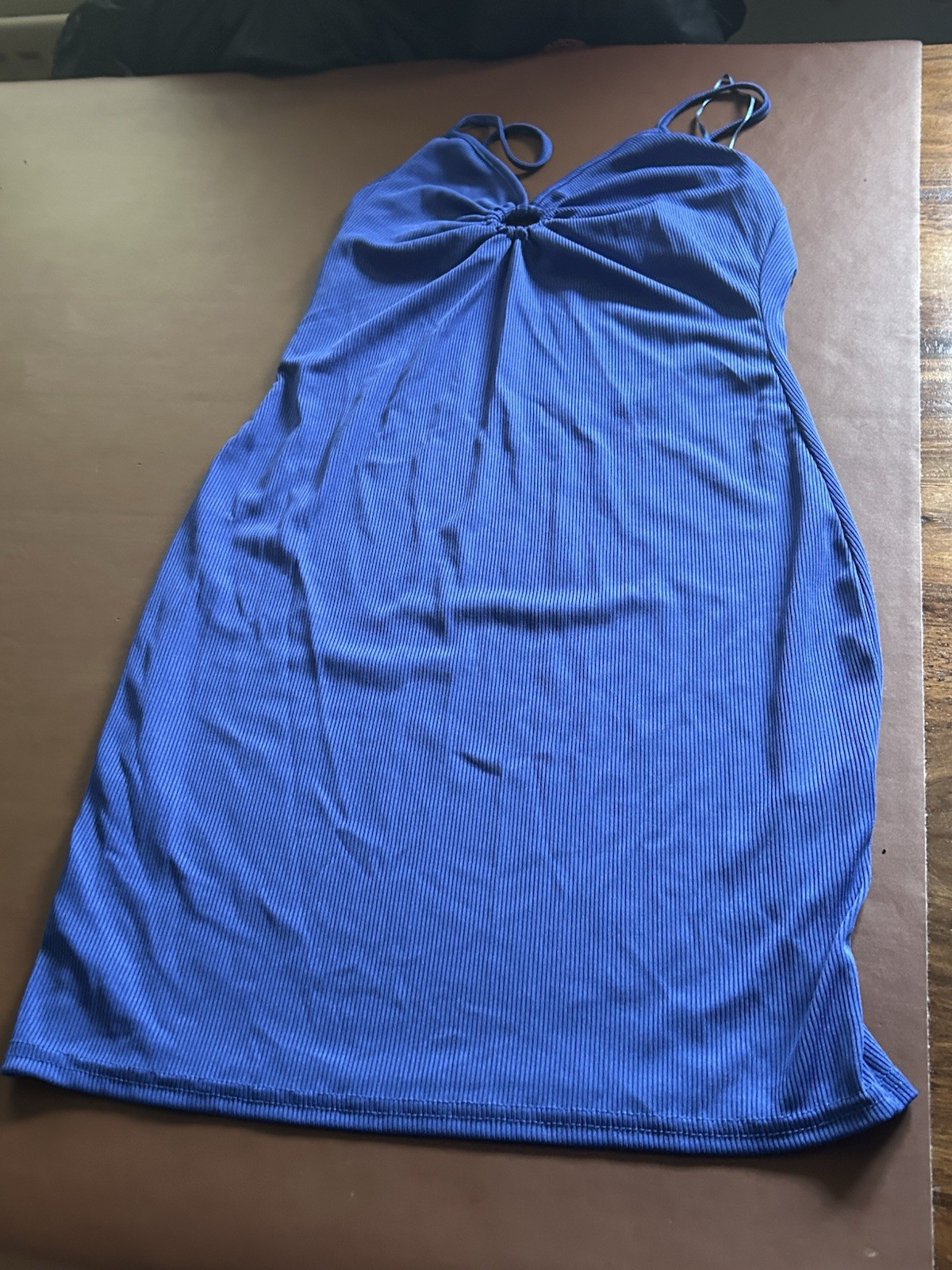 Blue Ribbed Dress Size 14 Select Minor Flaws See Images