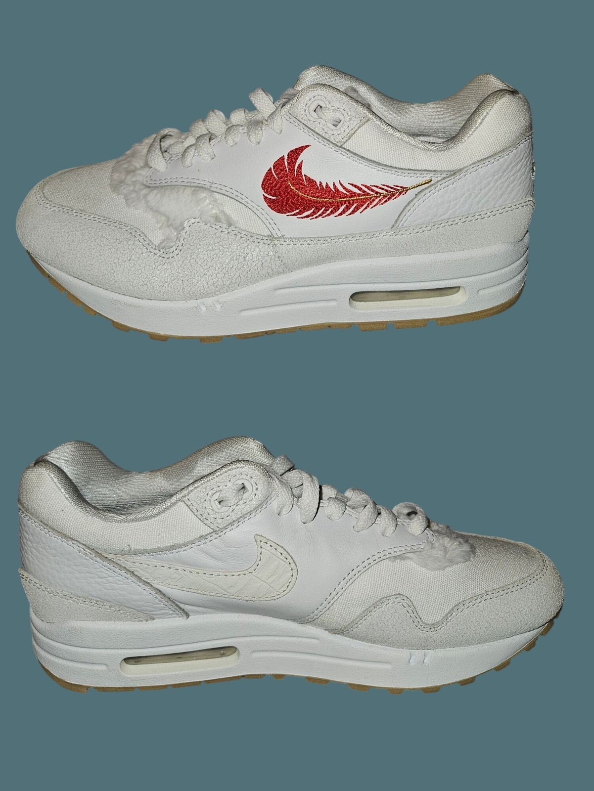 Nike Air Max 1 “The Bay” White/University Red/Gum Sneakers Men 7.5 Women 9