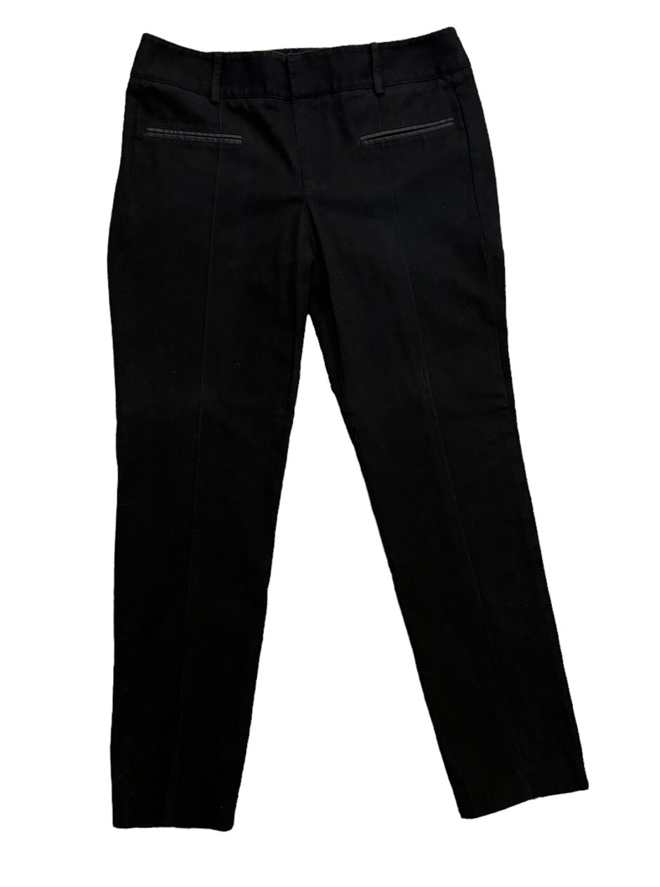 Helmut Lang Straight Leg High Waist Pants Black 97% Cotton 3% Elastane Size 10