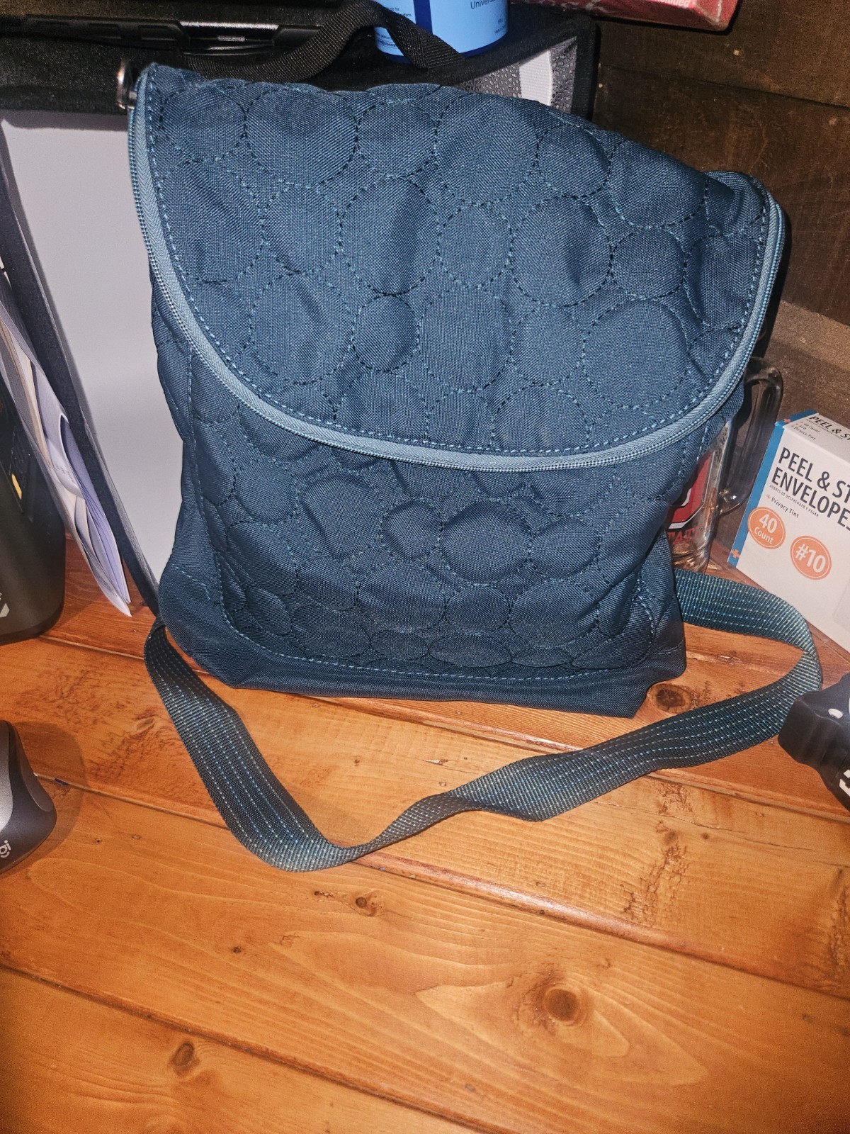 EUC Thirty-One Vary You Convertible Backpack Handbag Quilted Dots Teal Green