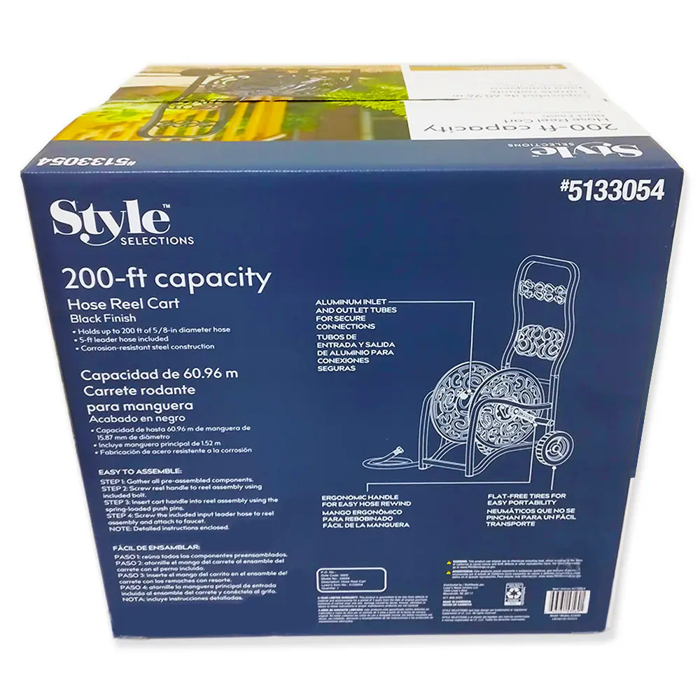 Style Selections Steel 200-ft Cart Hose Reel|22479
