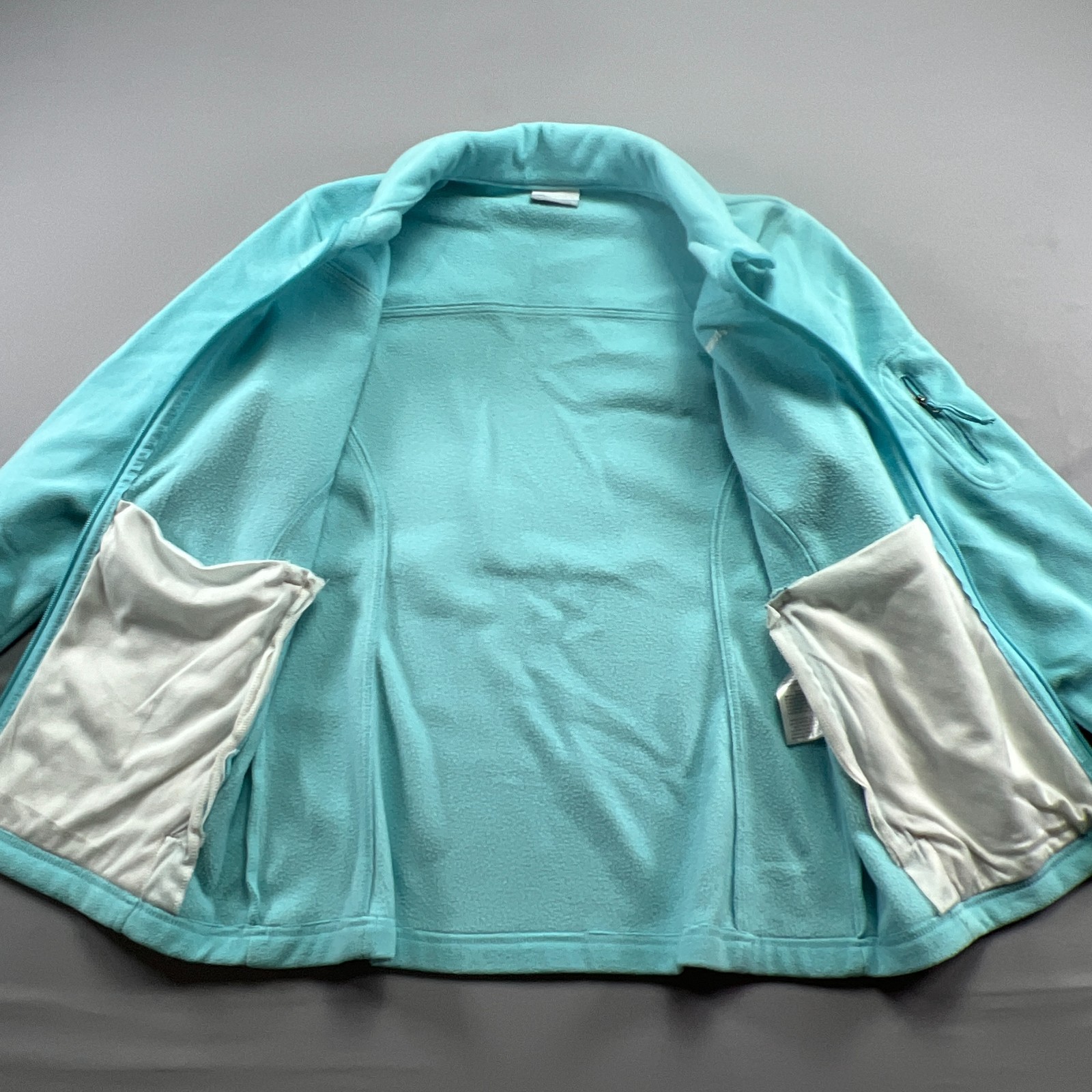 Columbia Fast Trek II Fleece Jacket Womens S Turquoise Hiking Camping Full Zip