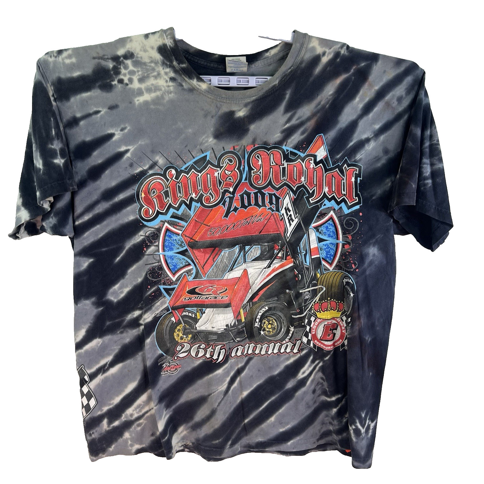 Kings Royal 2009 26th Annual Race T-Shirt Mens Size XL Tie Dye Gray