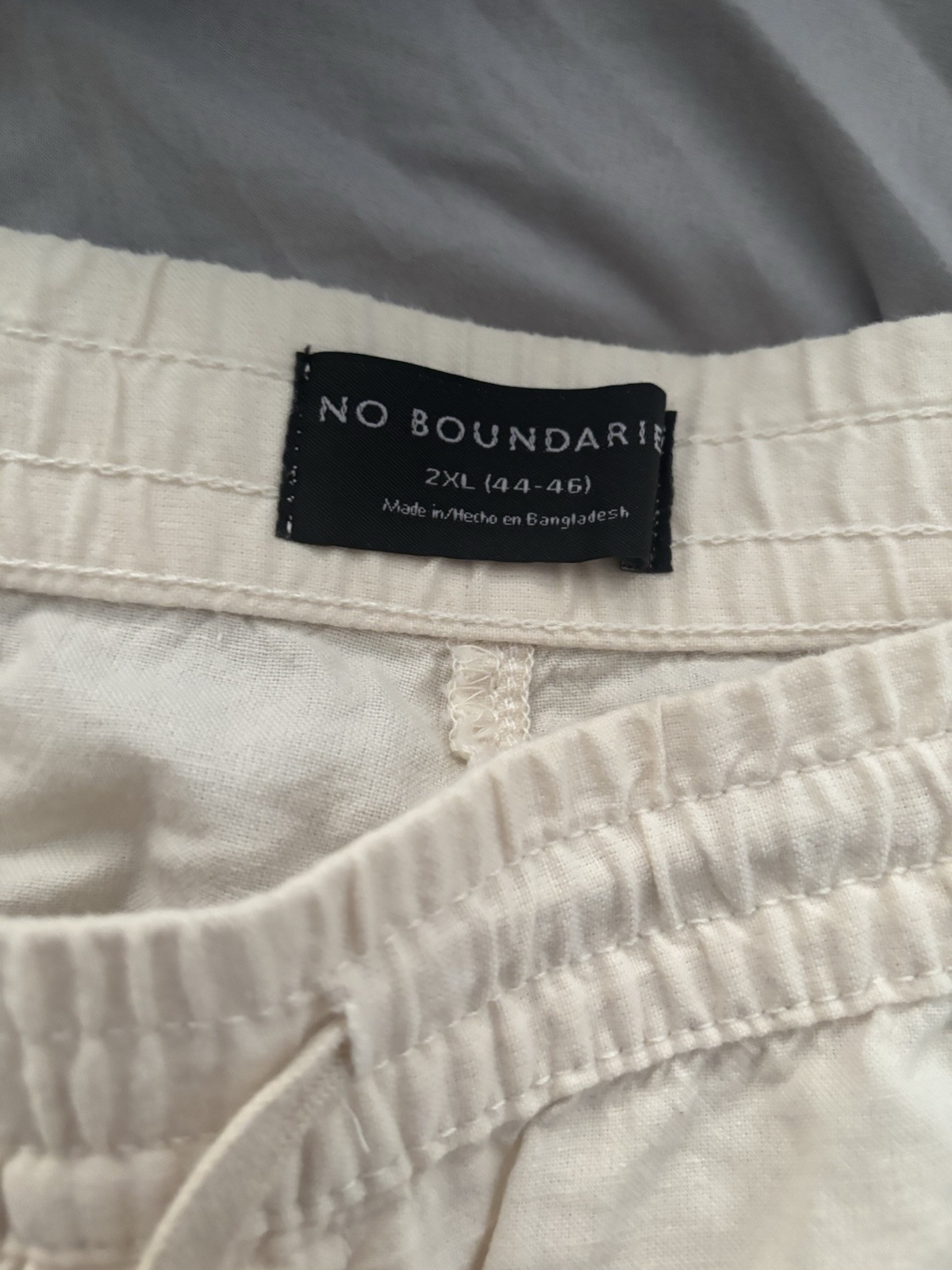 Lot of 2 No Boundaries SZ 2XL 44-46 Tie Waist Shorts. Beige and grey