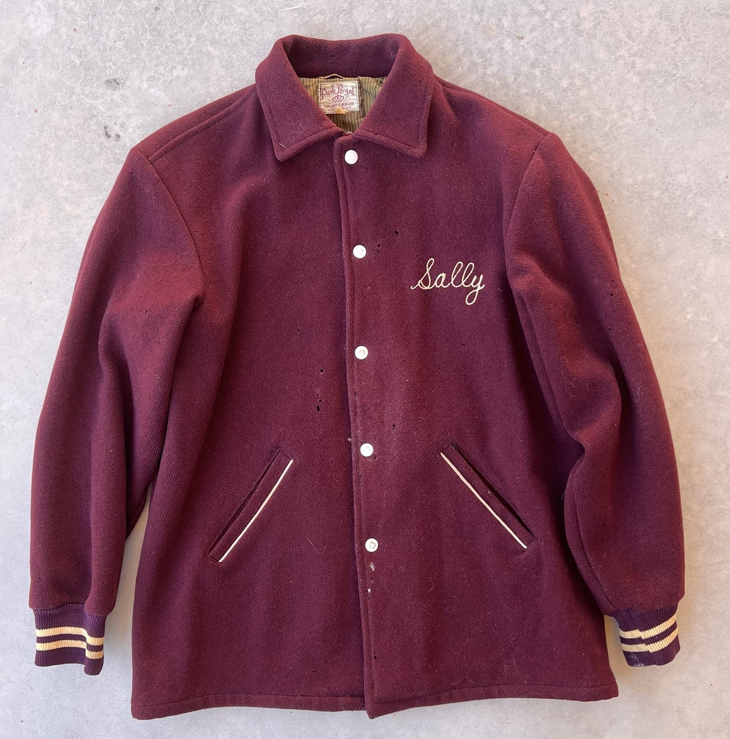 Vintage Park Regal Jacket Size 22×28 50s Varsity Style Chautauqua Chain Stitched