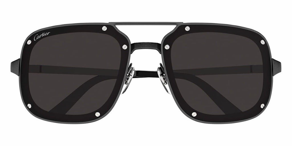 Cartier Santos Sunglasses CT0194S 004 Black Smoke Grey Light Mirror Navigator