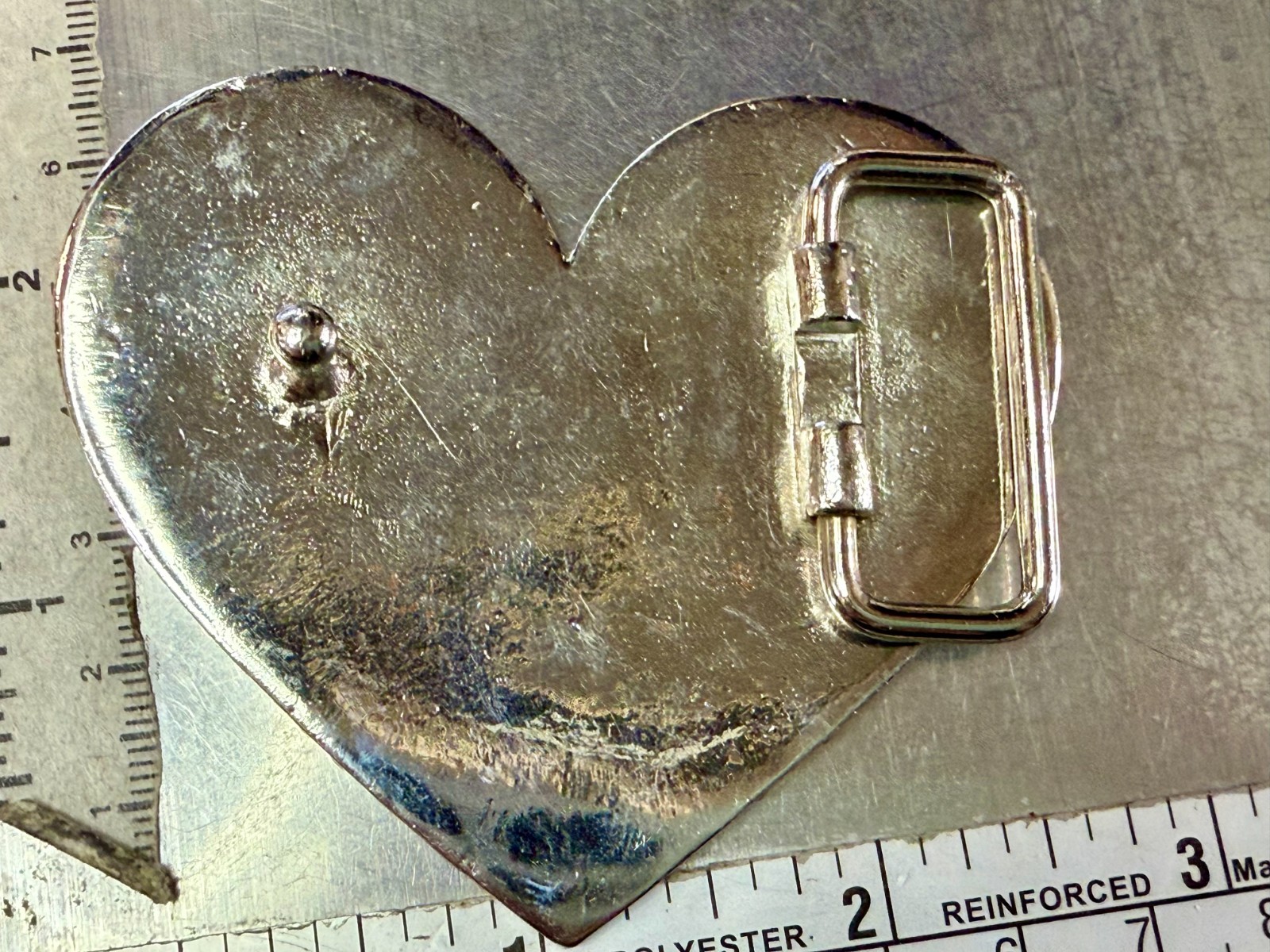 Heart Shaped Pink Rhinestone Covered Girls Belt Buckle for 1.25″ Wide Belt