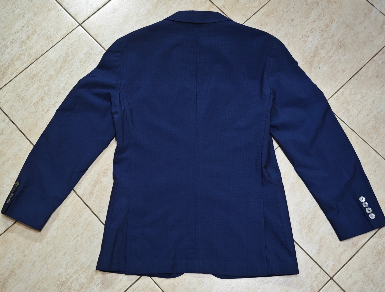 Hugo Boss Nold2 Slim Fit Blazer Men 48 Navy Virgin Wool Stretch Tailored Jacket
