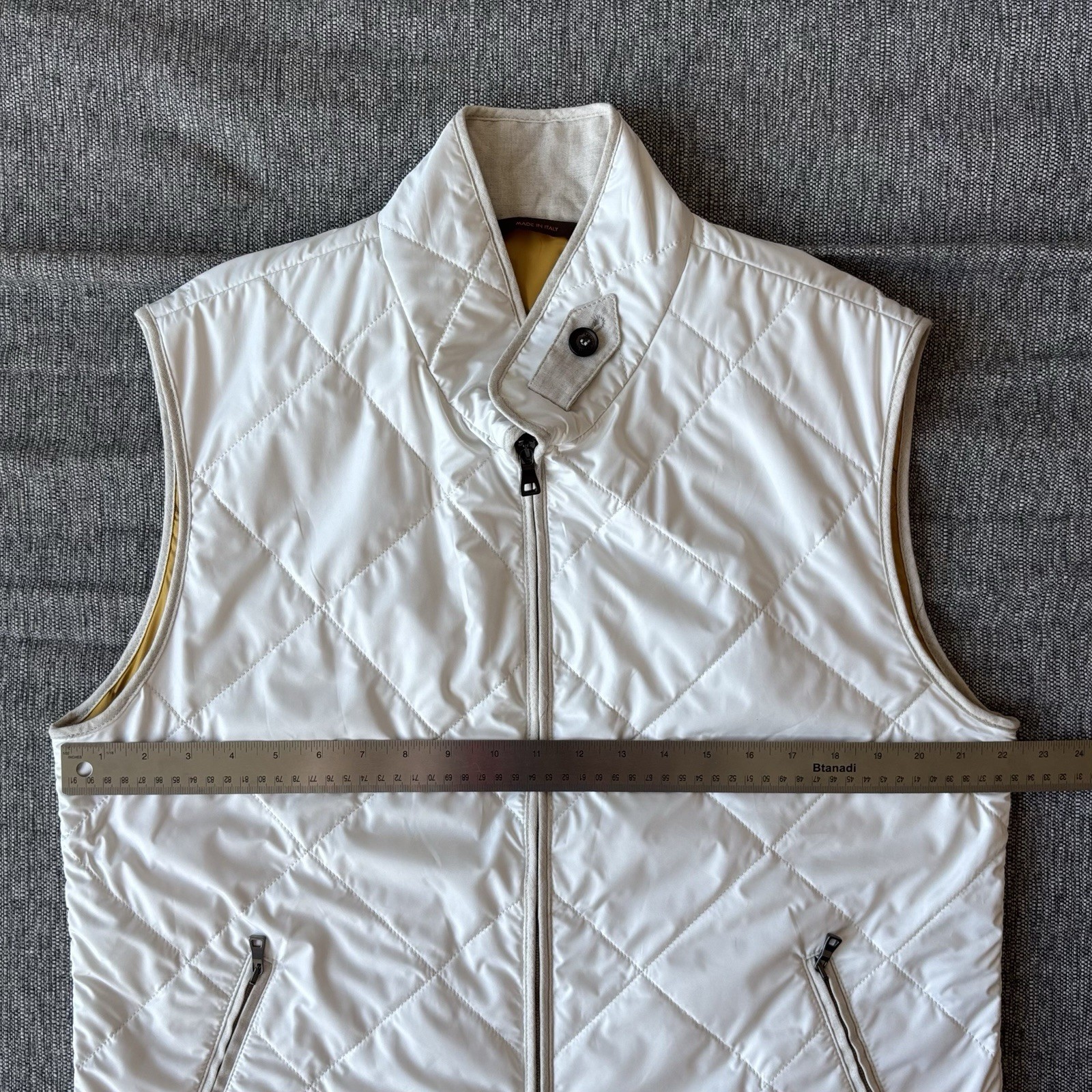 Waterville Fit Quilted Vest Size 54 XL Water Repellant Diamond Made In Italy