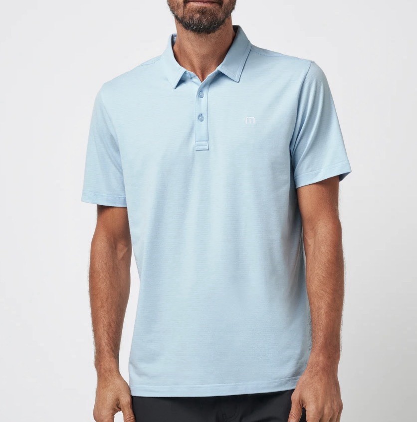 Travis Mathew Men’s The Heather Polo – Heather Dream Blue