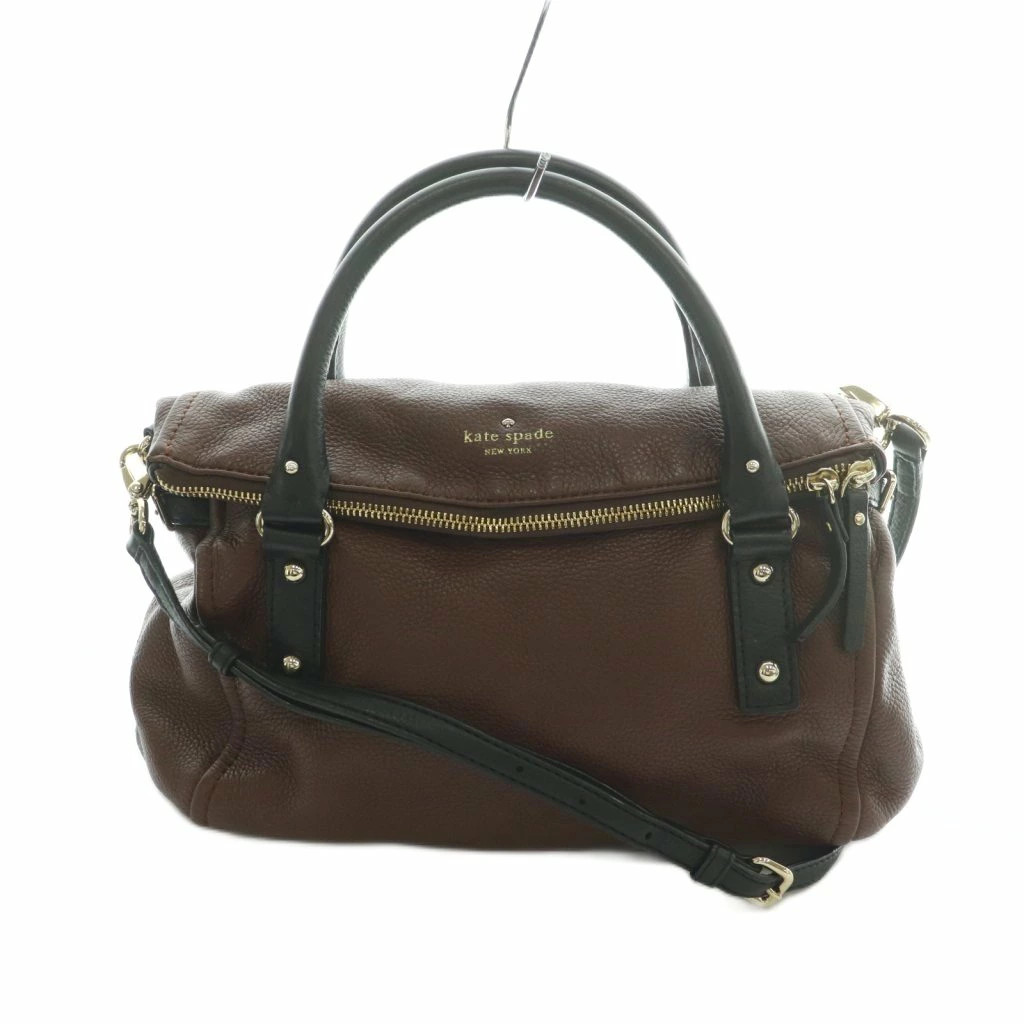 Used Kate Spade 2WAY Shoulder Bag Handbag Brown Black Vector Secondhand 260416