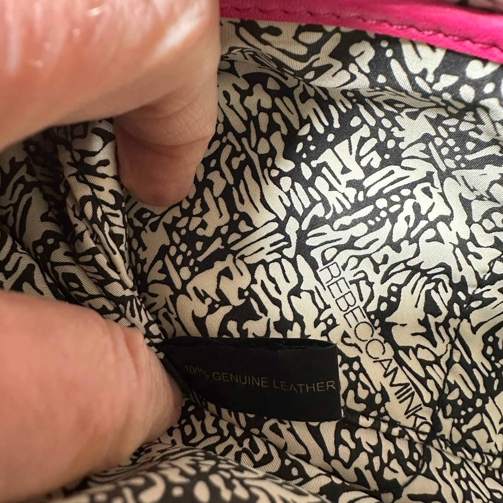 Rebecca Minkoff Mini MAC Crossbody HandBag Purse Neon Pink Leather Silver