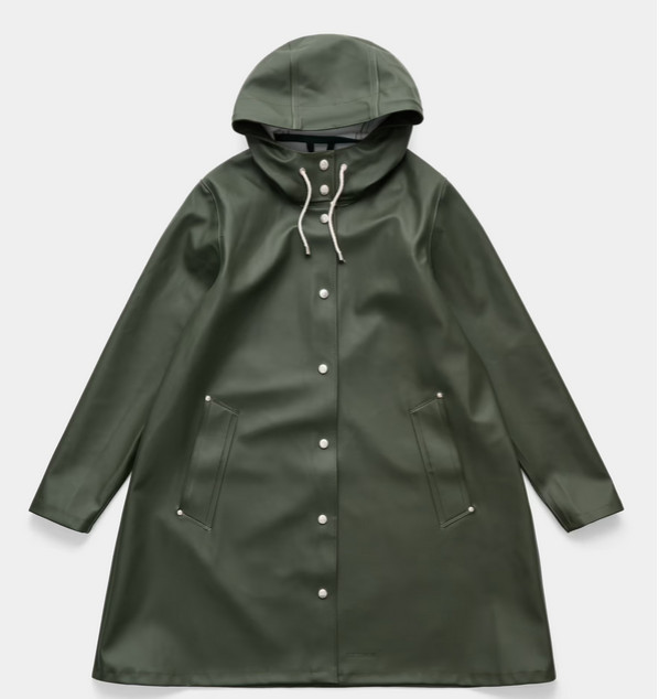NWT – Stutterheim Mosebacke Green Raincoat Women LG ($380 Retail)