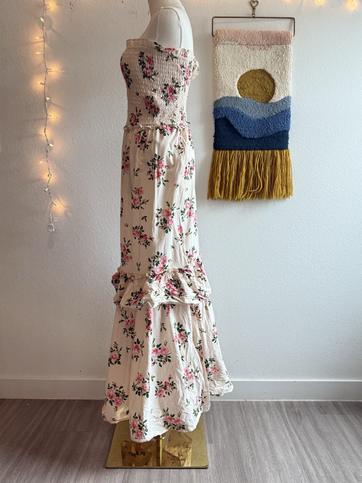 Happy x Nature Women’s XS Dress smocked Floral Boho By Kate Hudson