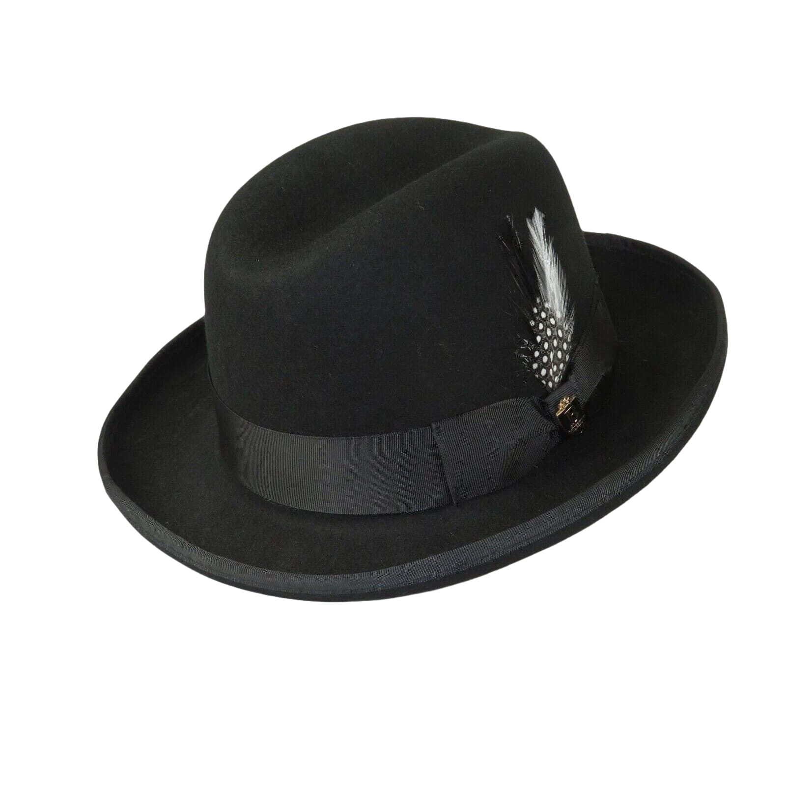 Men Bruno Capelo Dress Hat Australian Wool Homburg Godfather GF100 Black