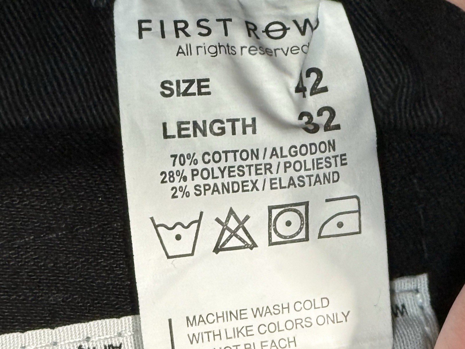 First Row Downtown La Racing Slim Fit Jeans Men’s Size 38×32 Black Patchwork NWT