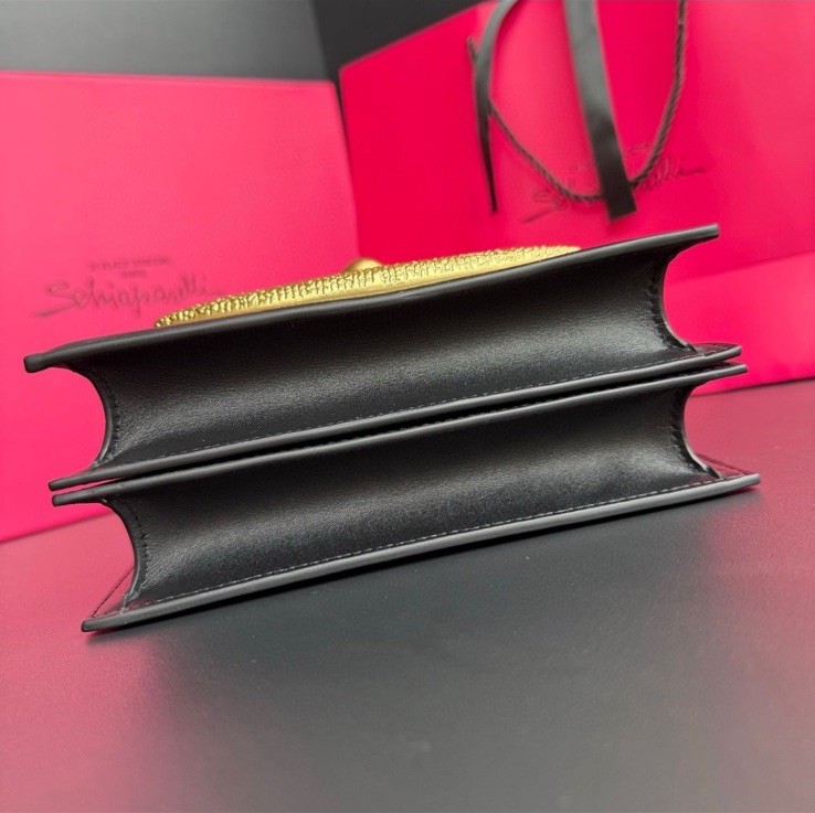 SCHIAPARELLI Style Large Black Leather Anatomy Bag.