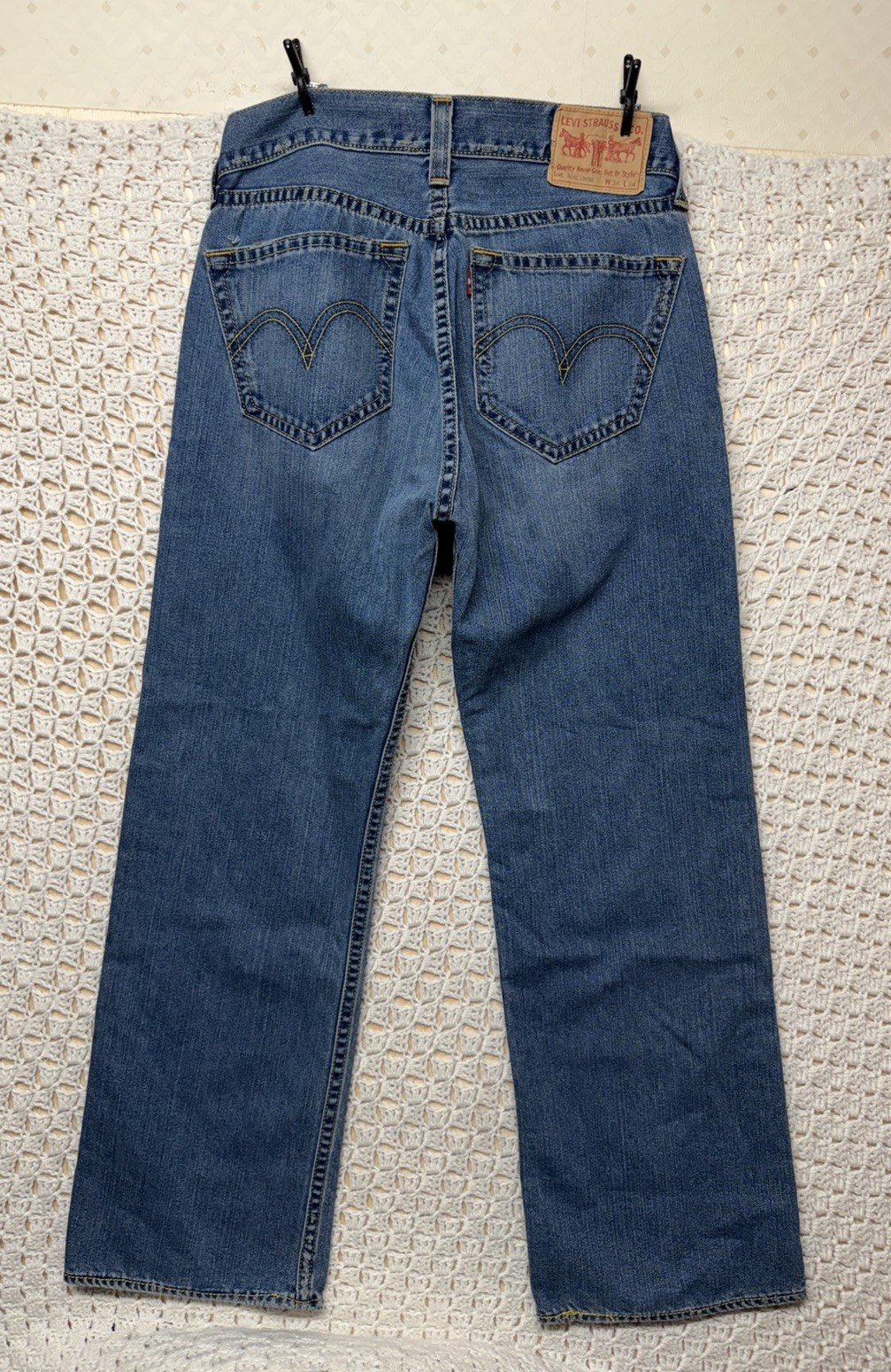 Vintage Levis Jeans Mens 34×34 Blue Denim Type 1 Real Loose Fit 90s Skater Baggy