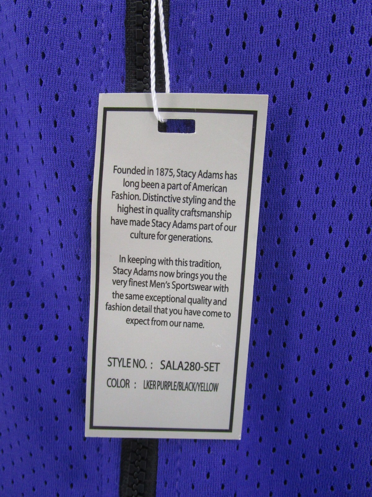 Stacy Adams Tracksuit Men Medium Purple Gold Warm Up 2 Piece Jacket Pants NEW