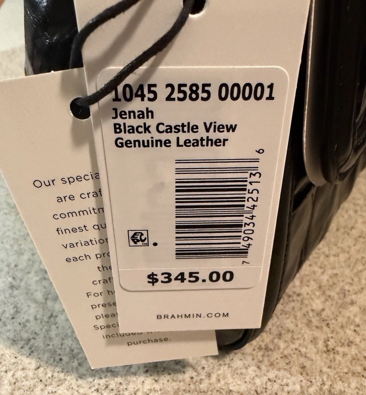 Brahmin Black Castle View Collection Jenah Crossbody $345 NWT