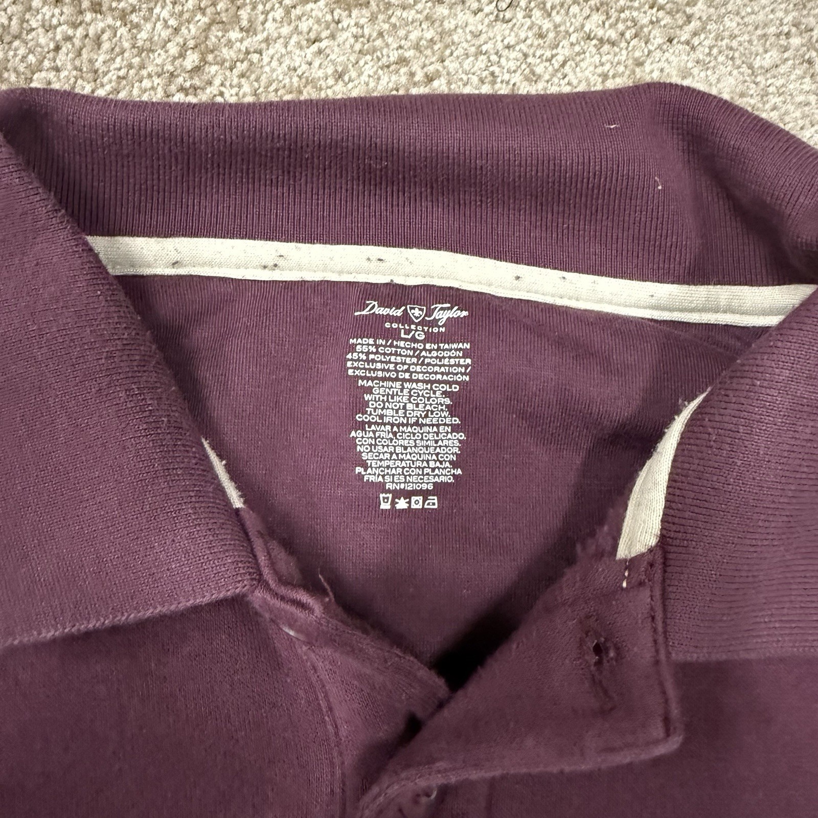 David Taylor Collection Pullover Maroon White Navy Large