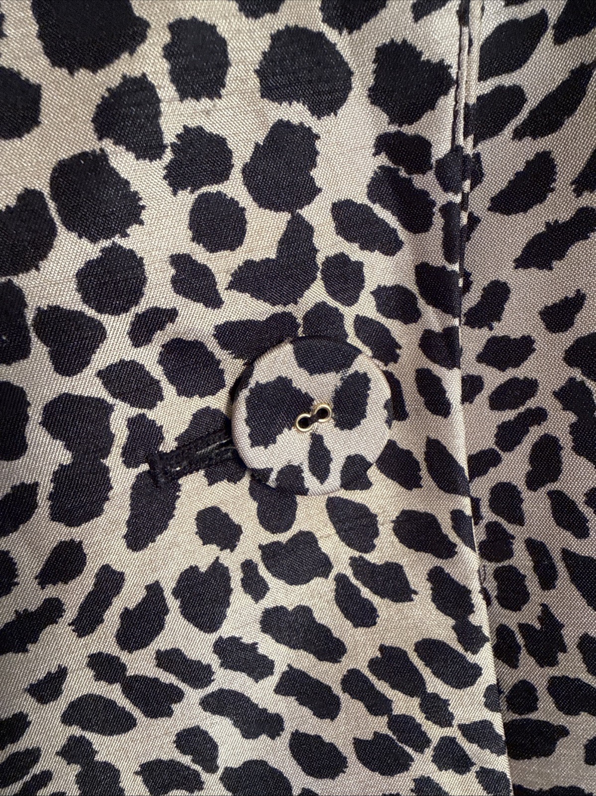 Vintage Y2K Le Suit Leopard Jacket Waist Tie Sash Belt L Classic Capsule Chic