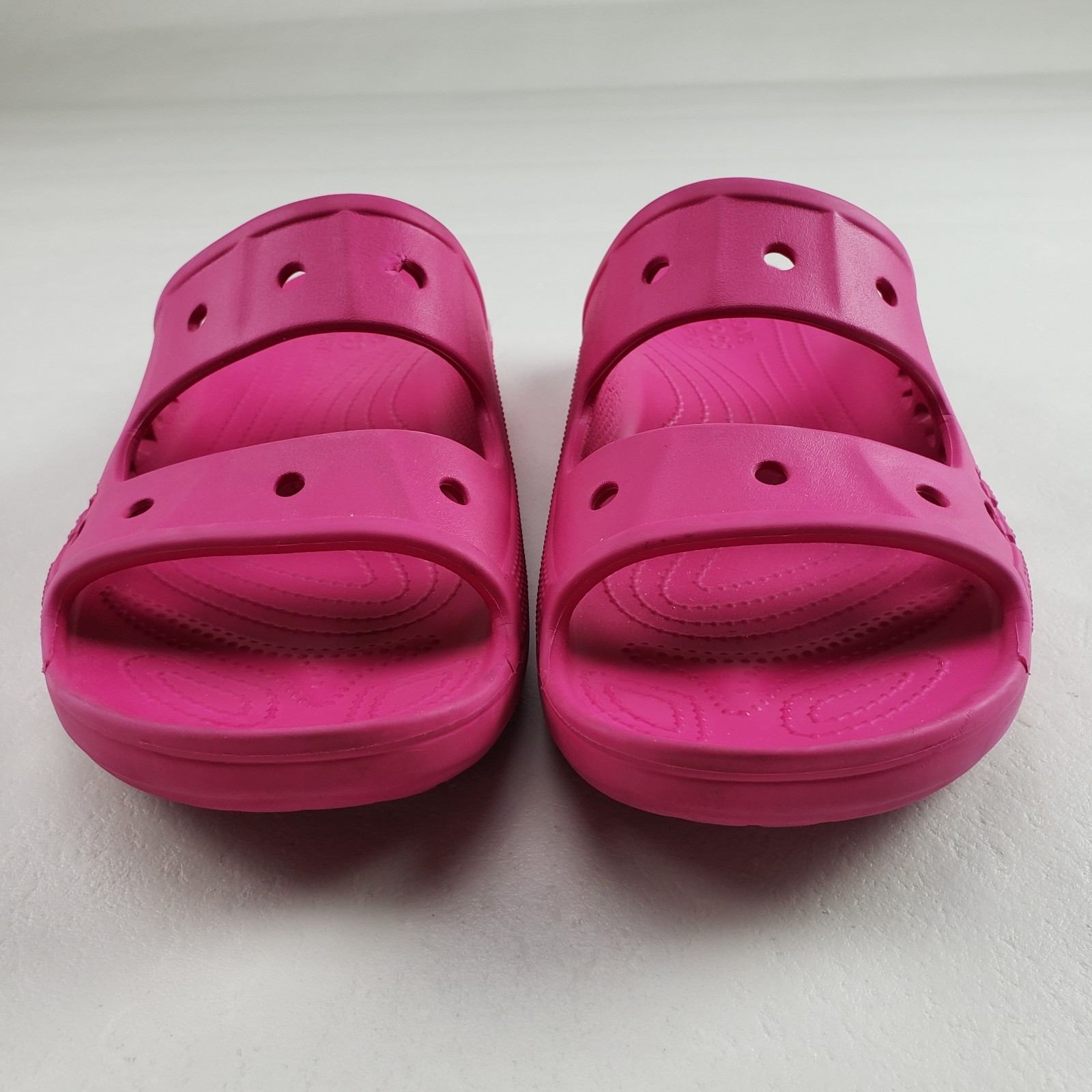 Crocs Baya Slide Sandal Mens 13 Pink Double Strap Slip On Comfort Shoe
