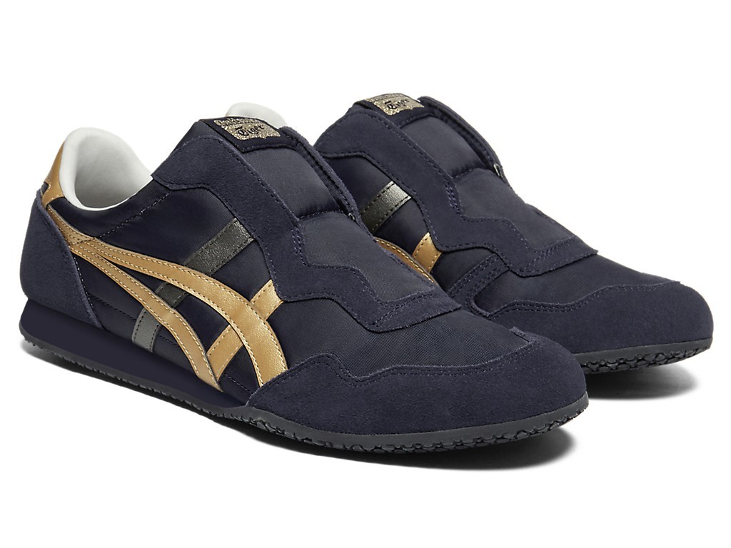 Onitsuka Tiger SERRANO SLIP-ON 1183C615 400 MIDNIGHT/PURE GOLD New in Box