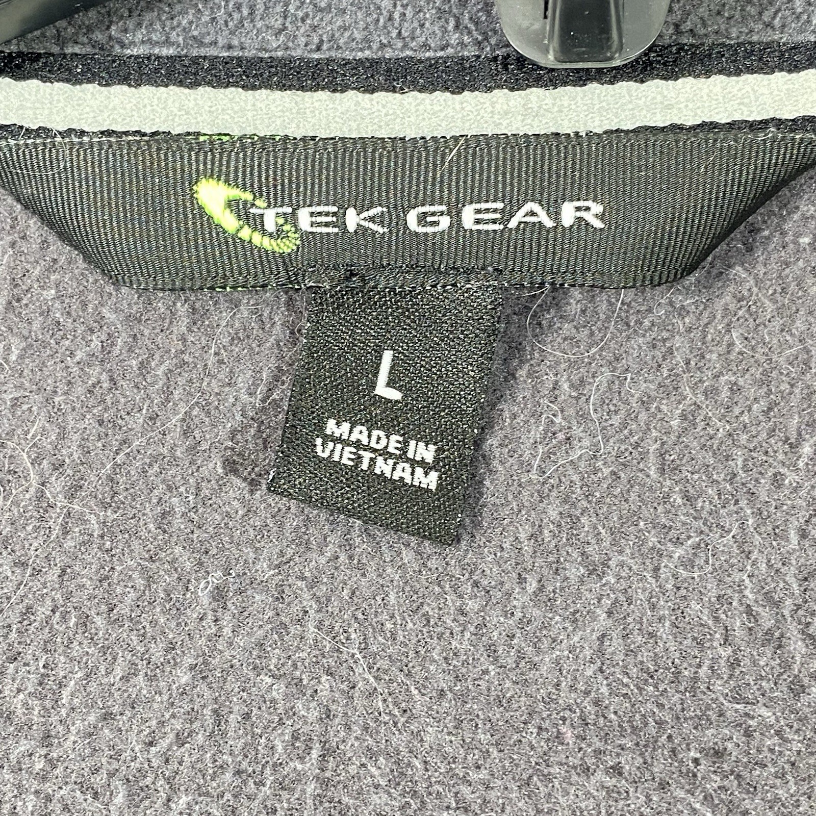 Tek Gear Fleece Jacket Men’s L Cream Gray Full Zip Stand Up Collar Lightweight