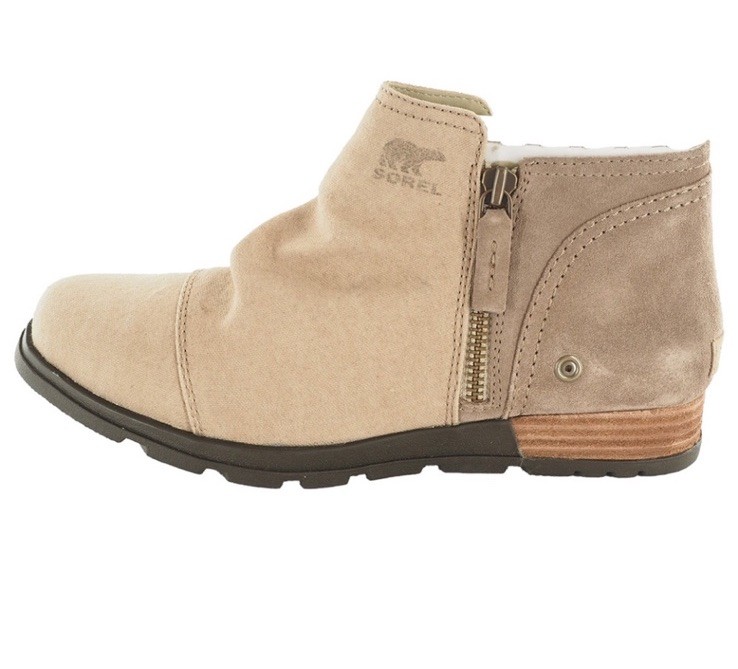 Sorel Major Low Size 6 Tan Canvas Suede Ankle Side Zip Ankle Boots Outdoors New